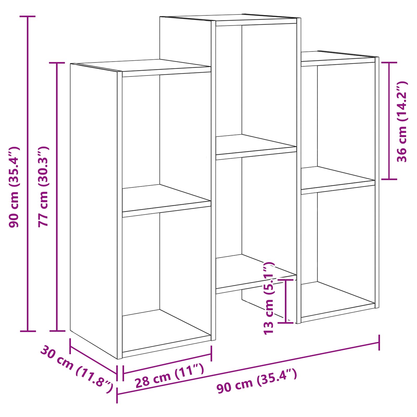 Dressoir Artisan Eiken 90 x 30 x 90 cm is nu te koop bij PeponiXL, paradijselijk wonen!