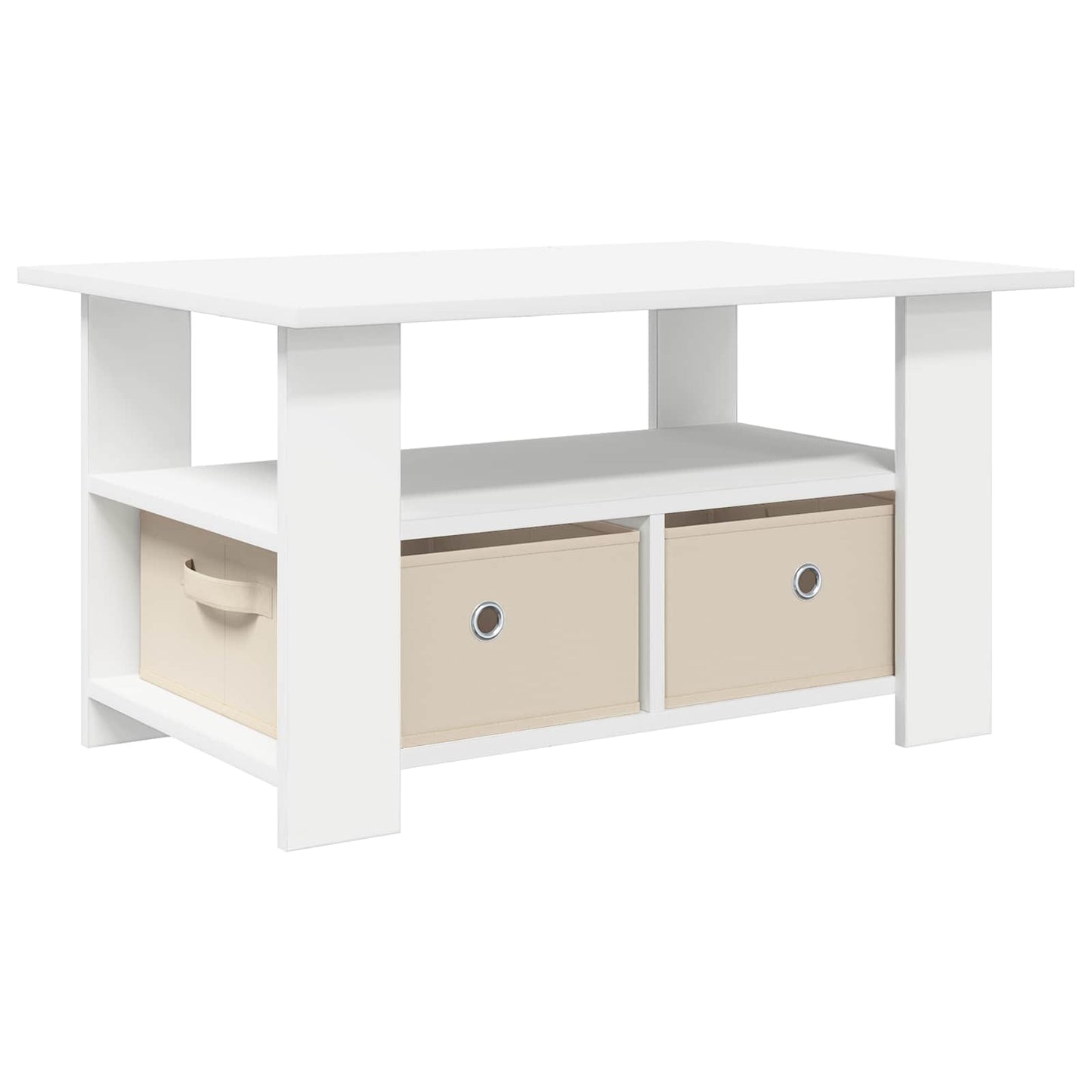 Salontafel met lade Wit 77 x 55 x 42 cm Bewerkt hout is nu te koop bij PeponiXL, paradijselijk wonen!