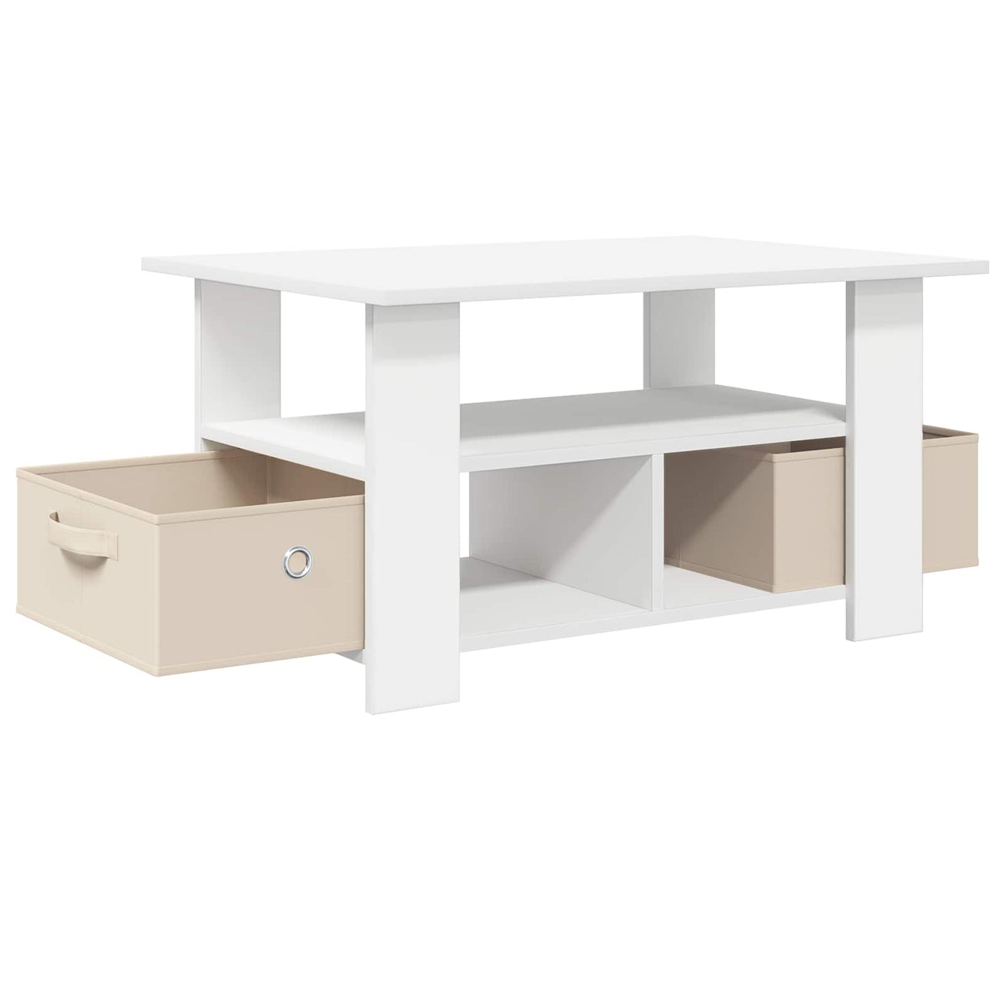 Salontafel met lade Wit 77 x 55 x 42 cm Bewerkt hout is nu te koop bij PeponiXL, paradijselijk wonen!