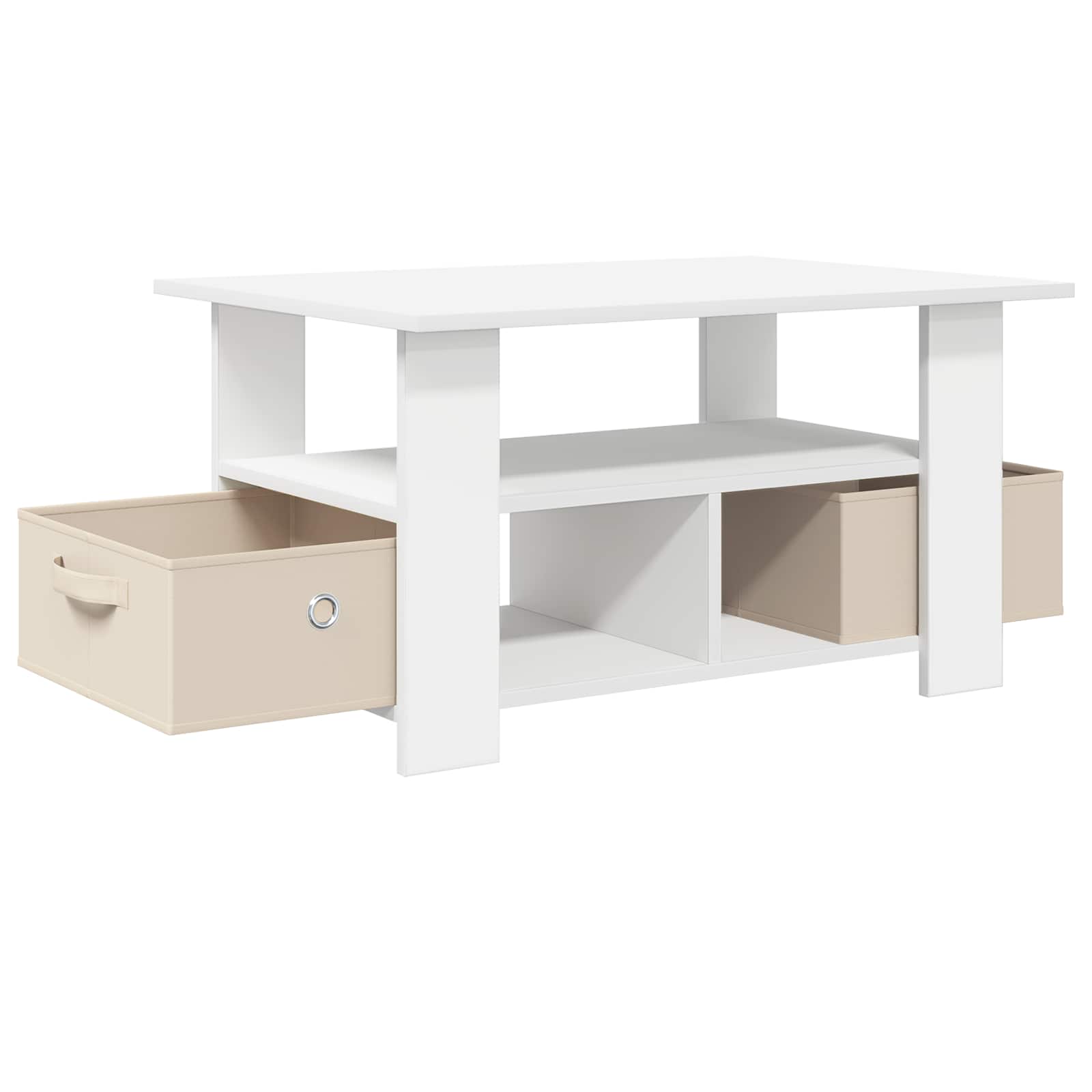 Salontafel met lade Wit 77 x 55 x 42 cm Bewerkt hout is nu te koop bij PeponiXL, paradijselijk wonen!