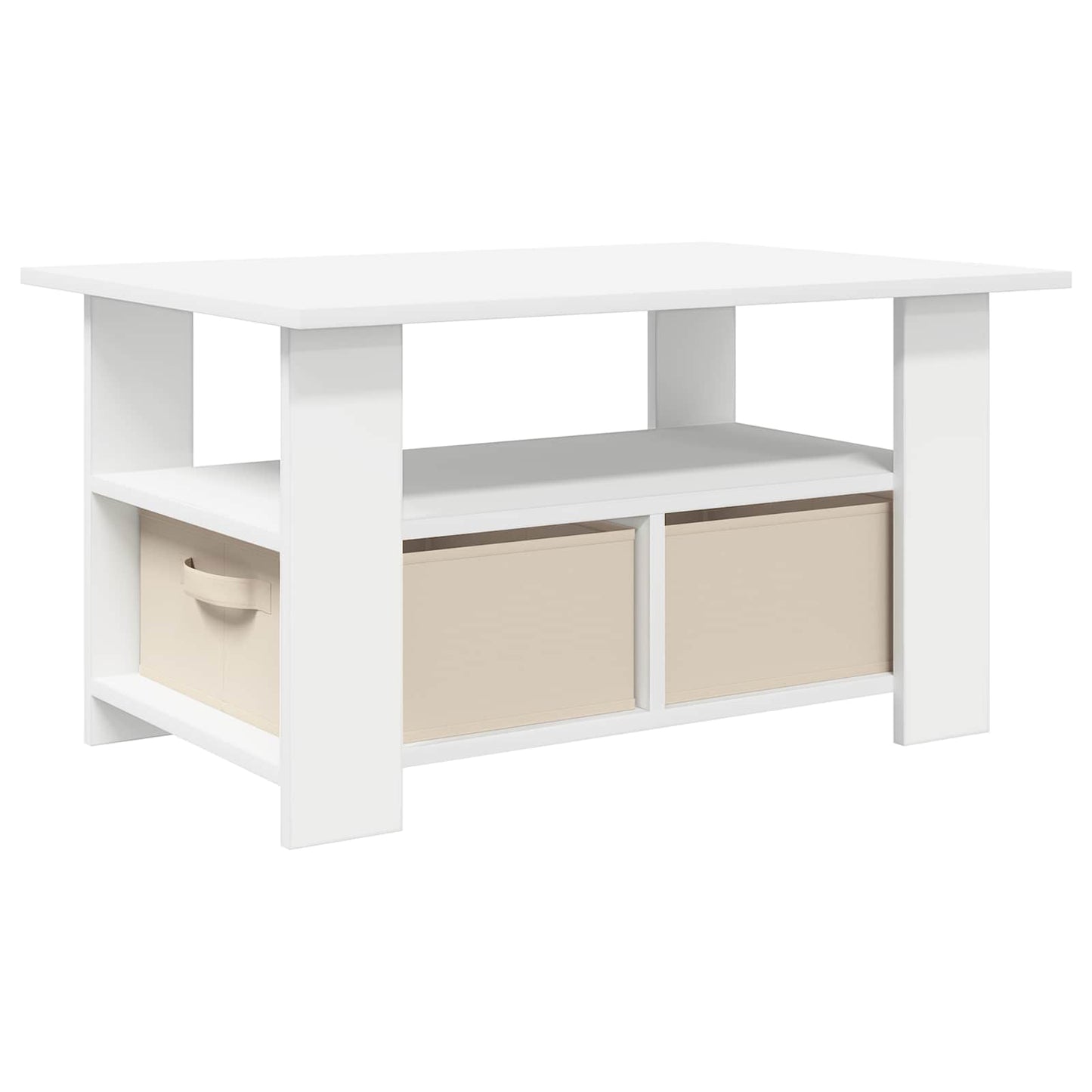 Salontafel met lade Wit 77 x 55 x 42 cm Bewerkt hout is nu te koop bij PeponiXL, paradijselijk wonen!