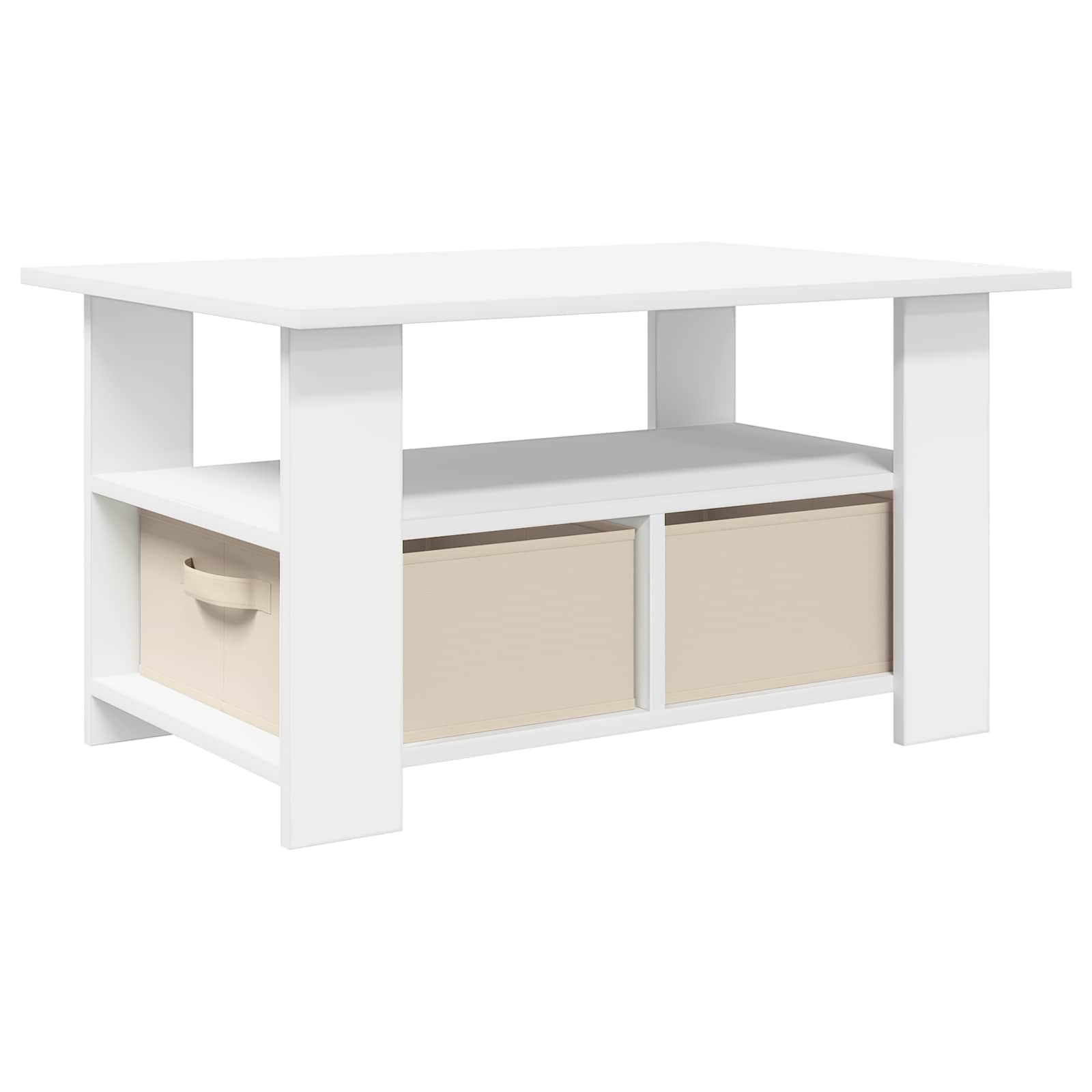 Salontafel met lade Wit 77 x 55 x 42 cm Bewerkt hout is nu te koop bij PeponiXL, paradijselijk wonen!