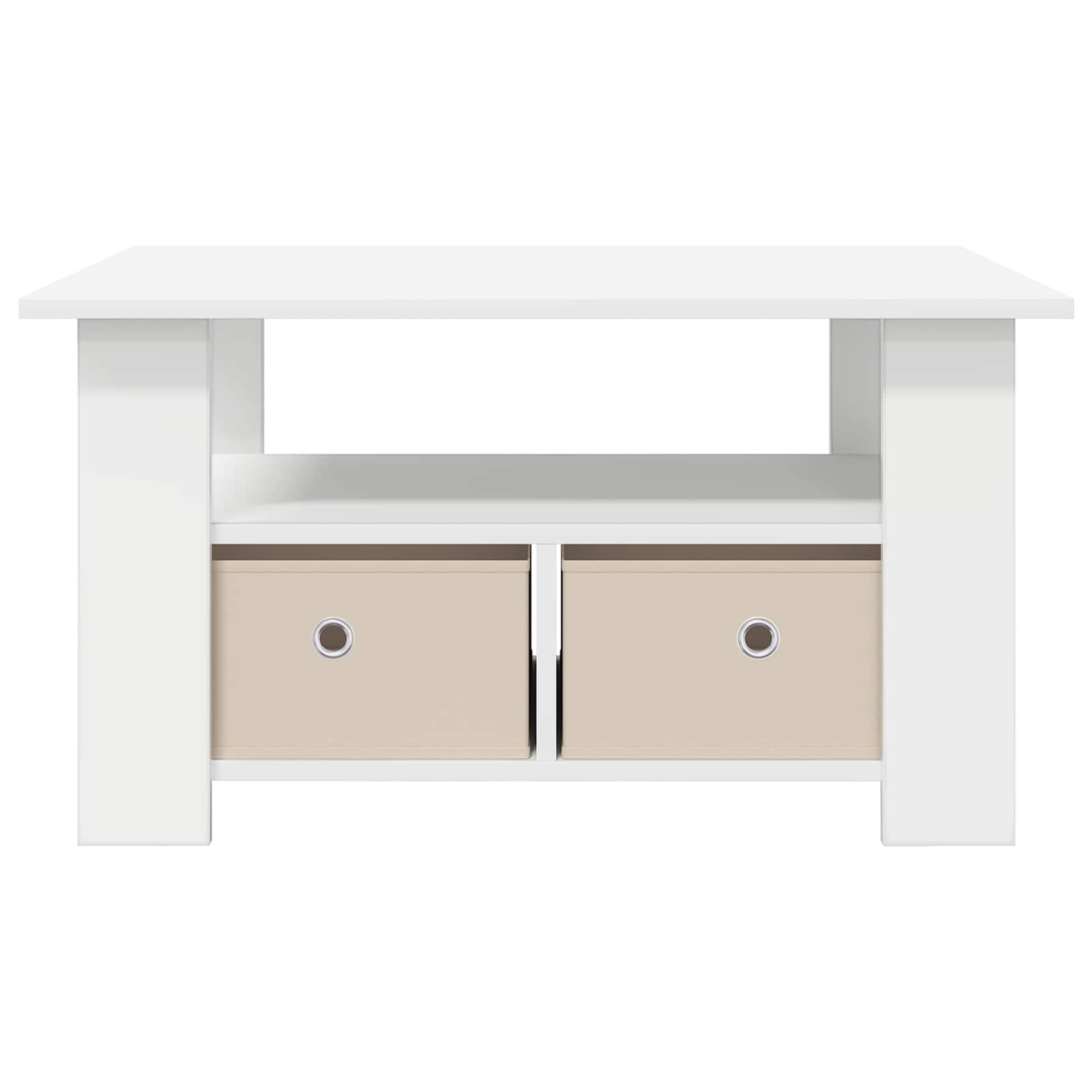 Salontafel met lade Wit 77 x 55 x 42 cm Bewerkt hout is nu te koop bij PeponiXL, paradijselijk wonen!