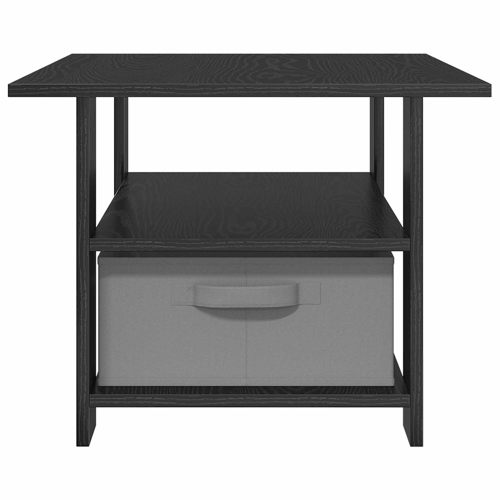 Salontafel met lade Zwart Eiken 77 x 55 x 42 cm Bewerkt hout is nu te koop bij PeponiXL, paradijselijk wonen!
