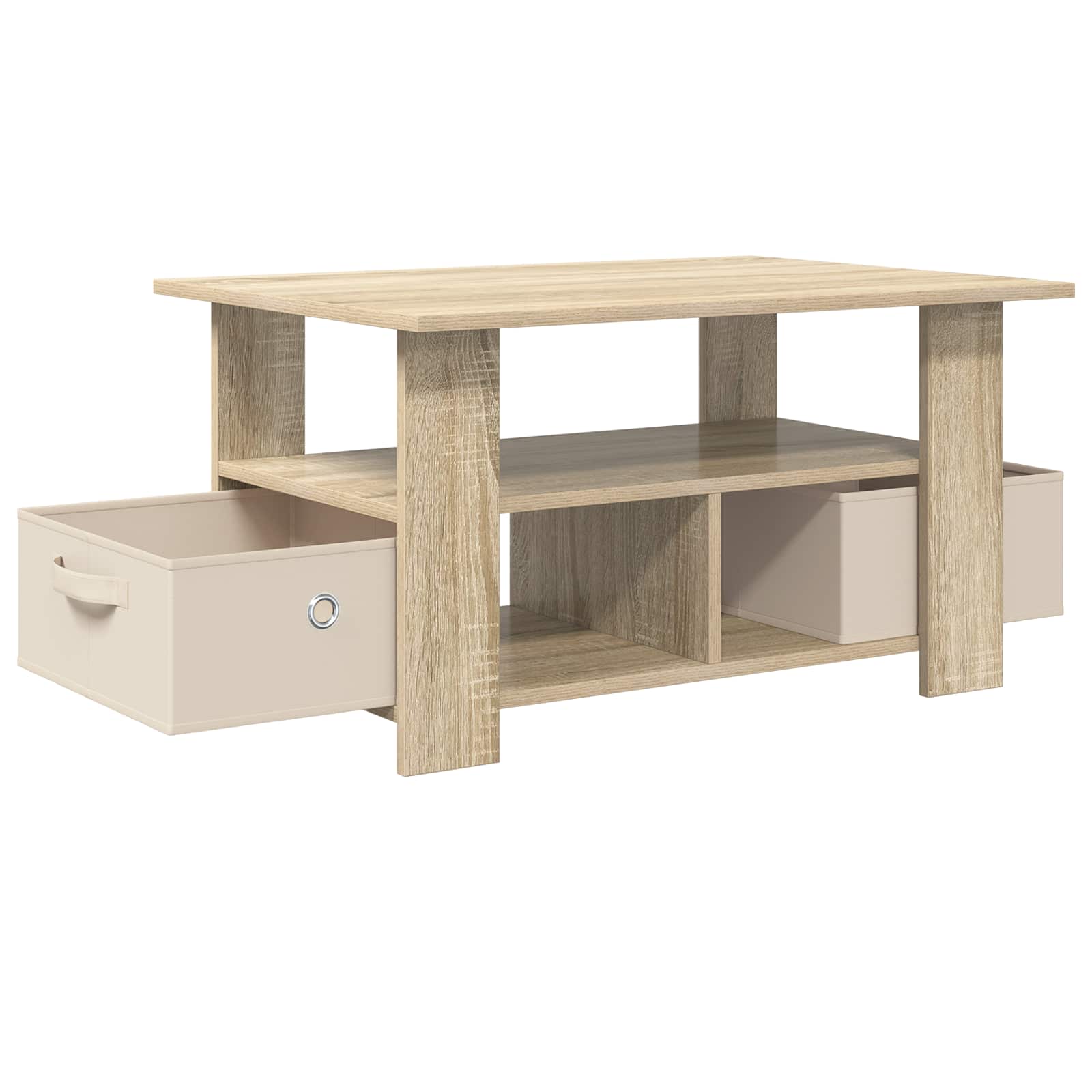 Salontafel met lade Sonoma Eiken 77 x 55 x 42 cm Bewerkt hout is nu te koop bij PeponiXL, paradijselijk wonen!