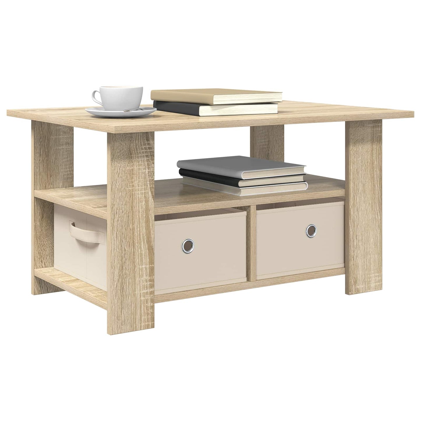 Salontafel met lade Sonoma Eiken 77 x 55 x 42 cm Bewerkt hout is nu te koop bij PeponiXL, paradijselijk wonen!