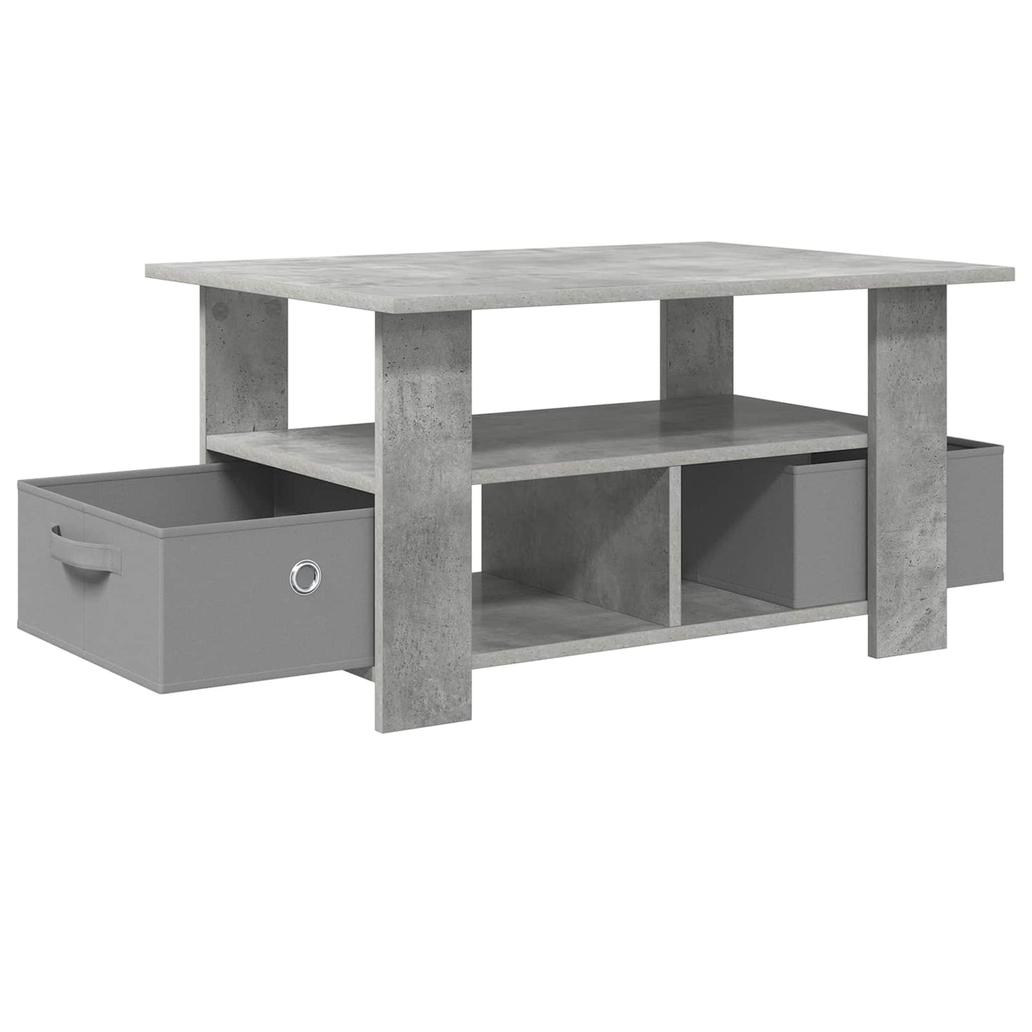 Salontafel met lade Beton Grijs 77 x 55 x 42 cm Bewerkt hout is nu te koop bij PeponiXL, paradijselijk wonen!