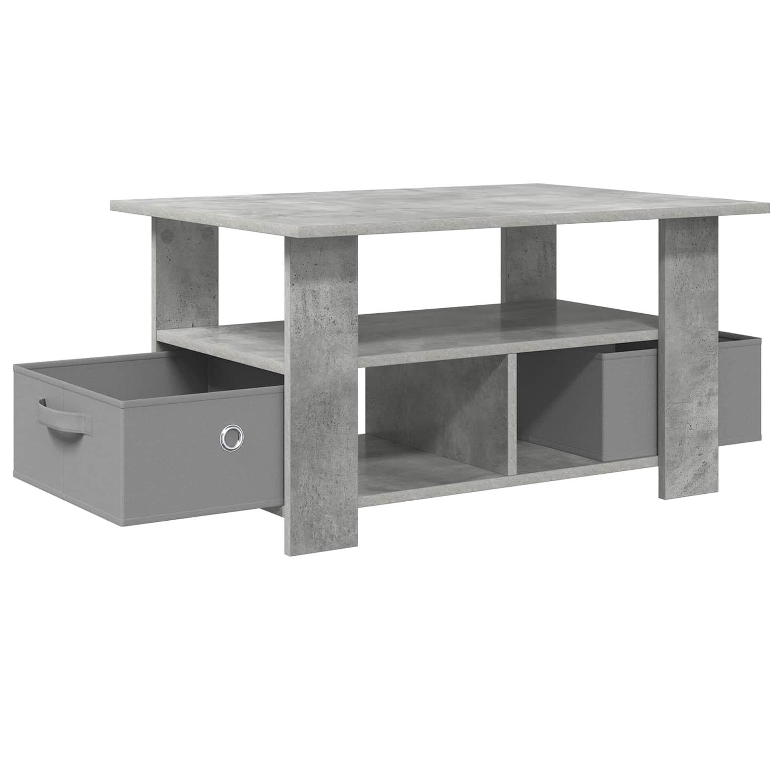 Salontafel met lade Beton Grijs 77 x 55 x 42 cm Bewerkt hout is nu te koop bij PeponiXL, paradijselijk wonen!