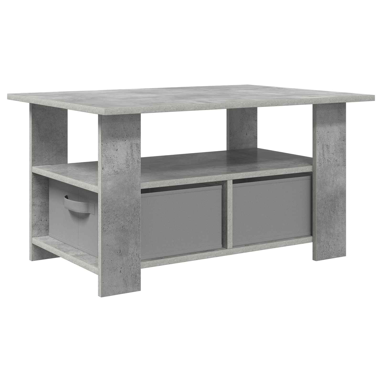 Salontafel met lade Beton Grijs 77 x 55 x 42 cm Bewerkt hout is nu te koop bij PeponiXL, paradijselijk wonen!