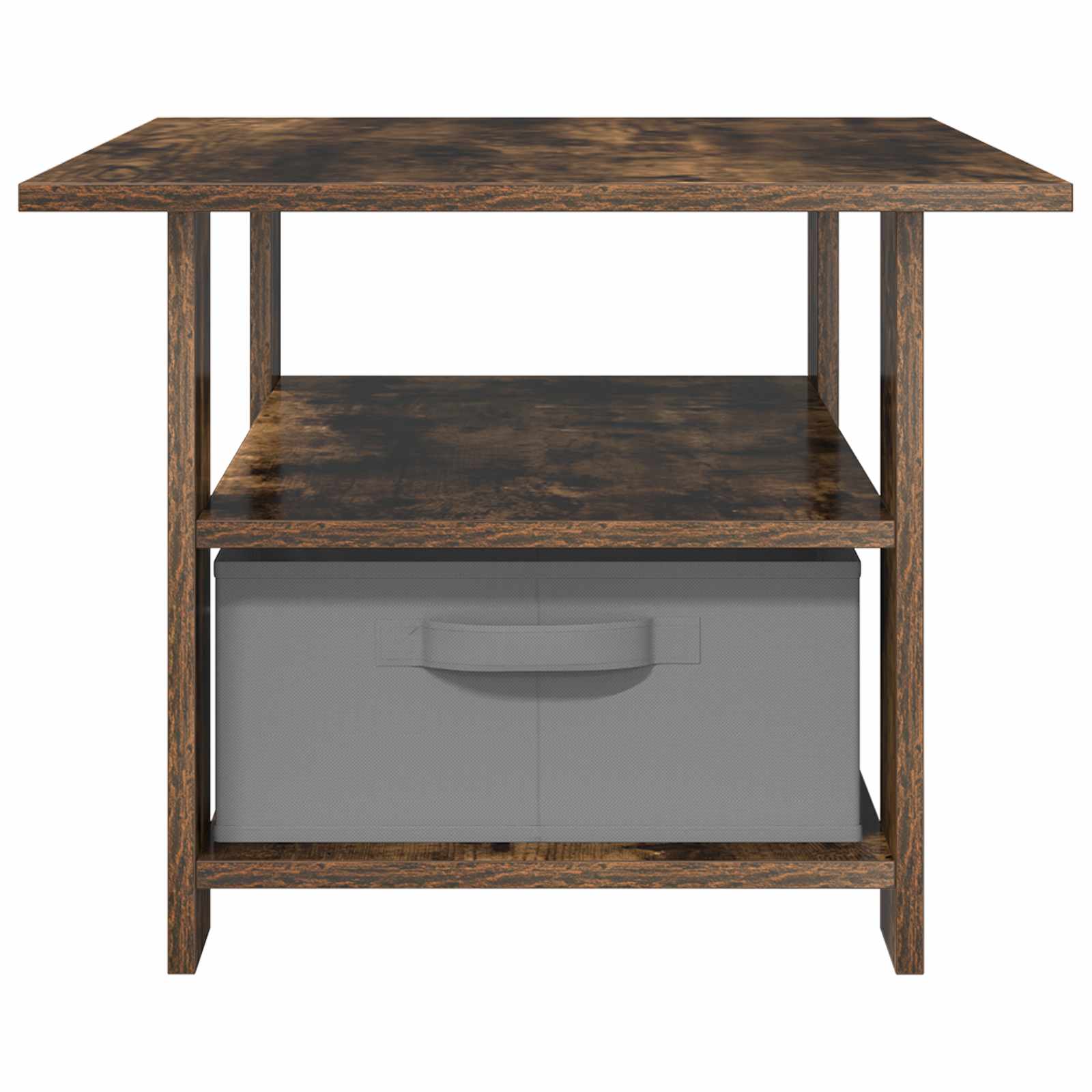 Salontafel met lade Gerookt eiken 77 x 55 x 42 cm Bewerkt hout is nu te koop bij PeponiXL, paradijselijk wonen!