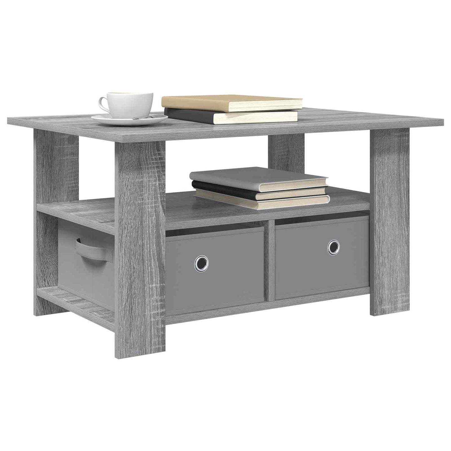 Salontafel met lade Grijs Sonoma 77 x 55 x 42 cm Bewerkt hout is nu te koop bij PeponiXL, paradijselijk wonen!