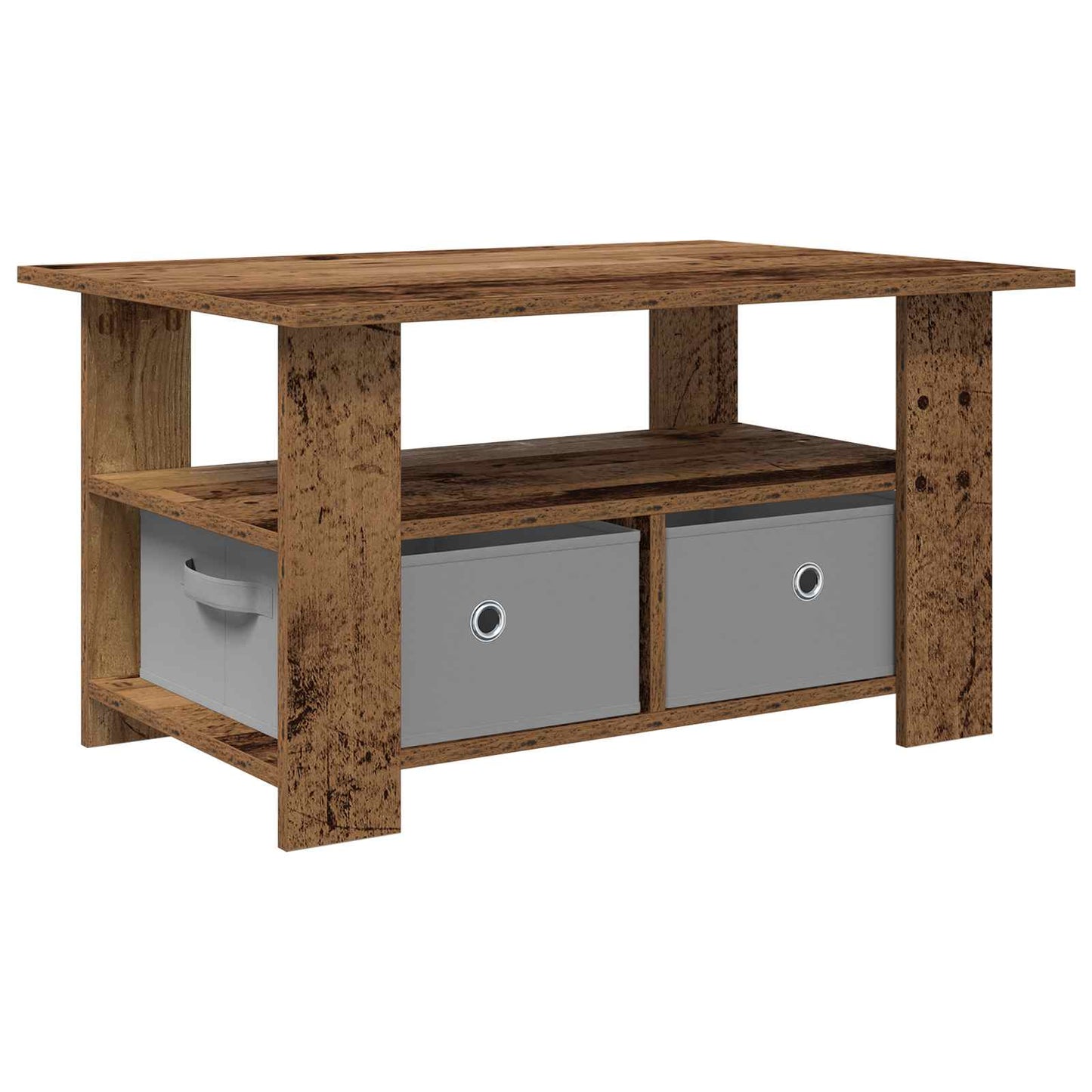 Salontafel met lade Oudhout 77 x 55 x 42 cm Bewerkt hout is nu te koop bij PeponiXL, paradijselijk wonen!