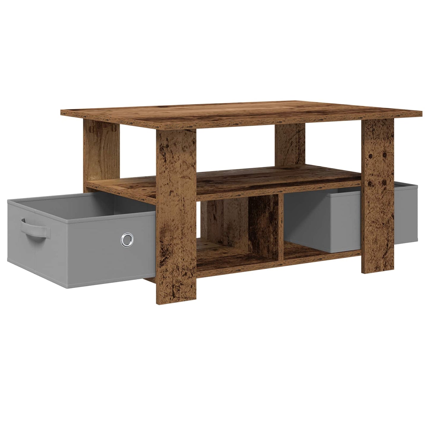 Salontafel met lade Oudhout 77 x 55 x 42 cm Bewerkt hout is nu te koop bij PeponiXL, paradijselijk wonen!