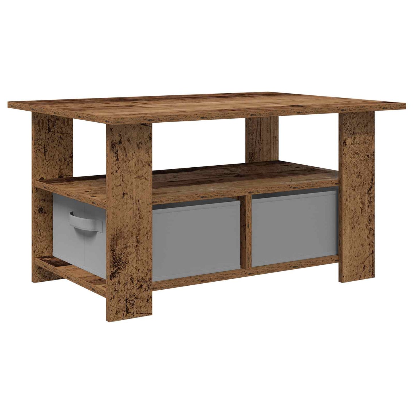 Salontafel met lade Oudhout 77 x 55 x 42 cm Bewerkt hout is nu te koop bij PeponiXL, paradijselijk wonen!