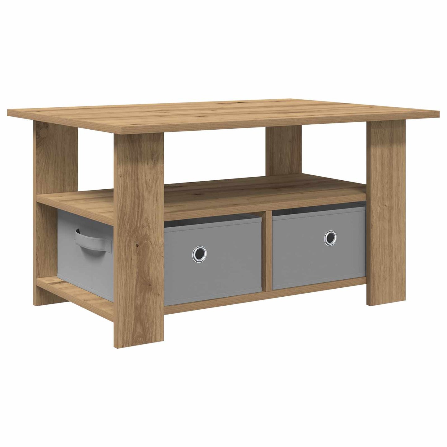 Salontafel met lade Artisan Eiken 77 x 55 x 42 cm Bewerkt hout is nu te koop bij PeponiXL, paradijselijk wonen!