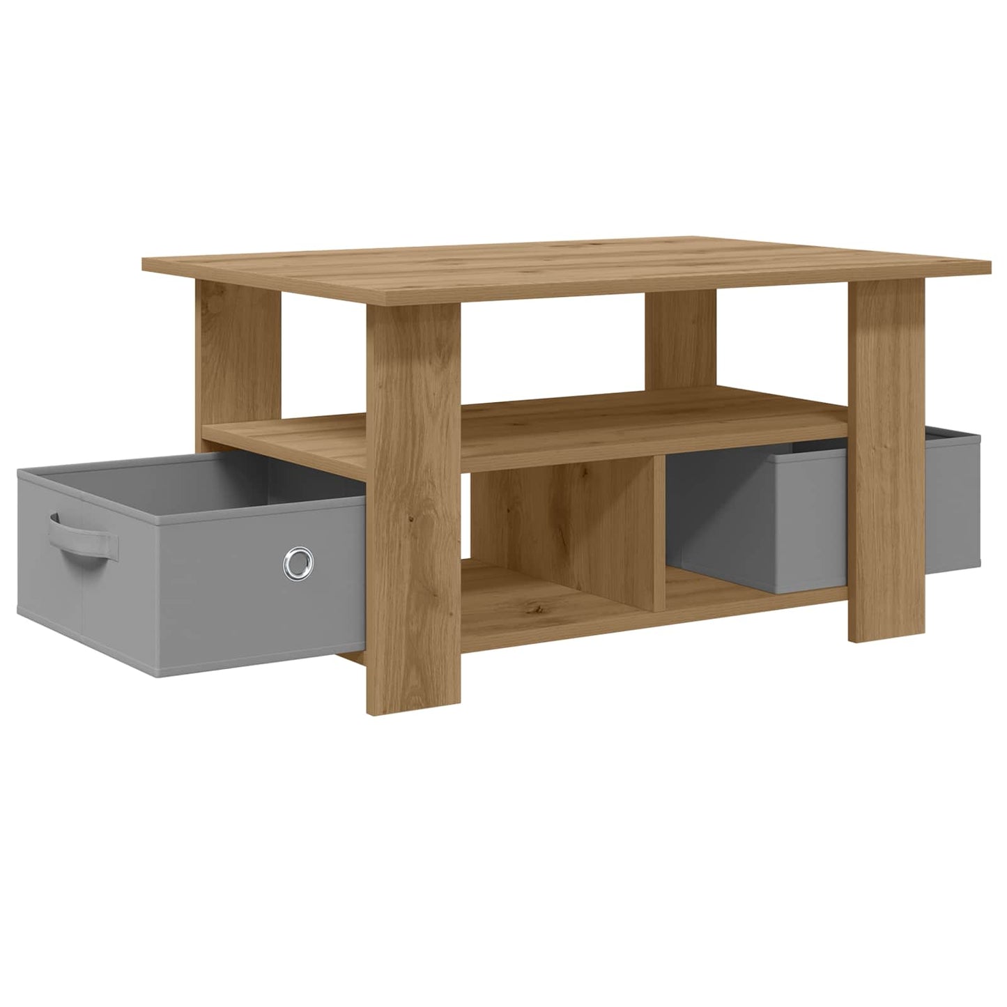Salontafel met lade Artisan Eiken 77 x 55 x 42 cm Bewerkt hout is nu te koop bij PeponiXL, paradijselijk wonen!