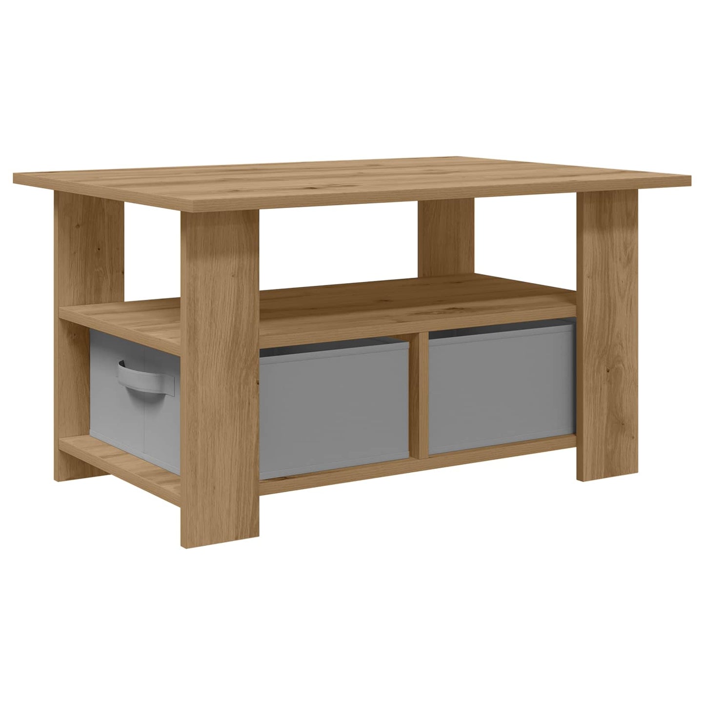 Salontafel met lade Artisan Eiken 77 x 55 x 42 cm Bewerkt hout is nu te koop bij PeponiXL, paradijselijk wonen!