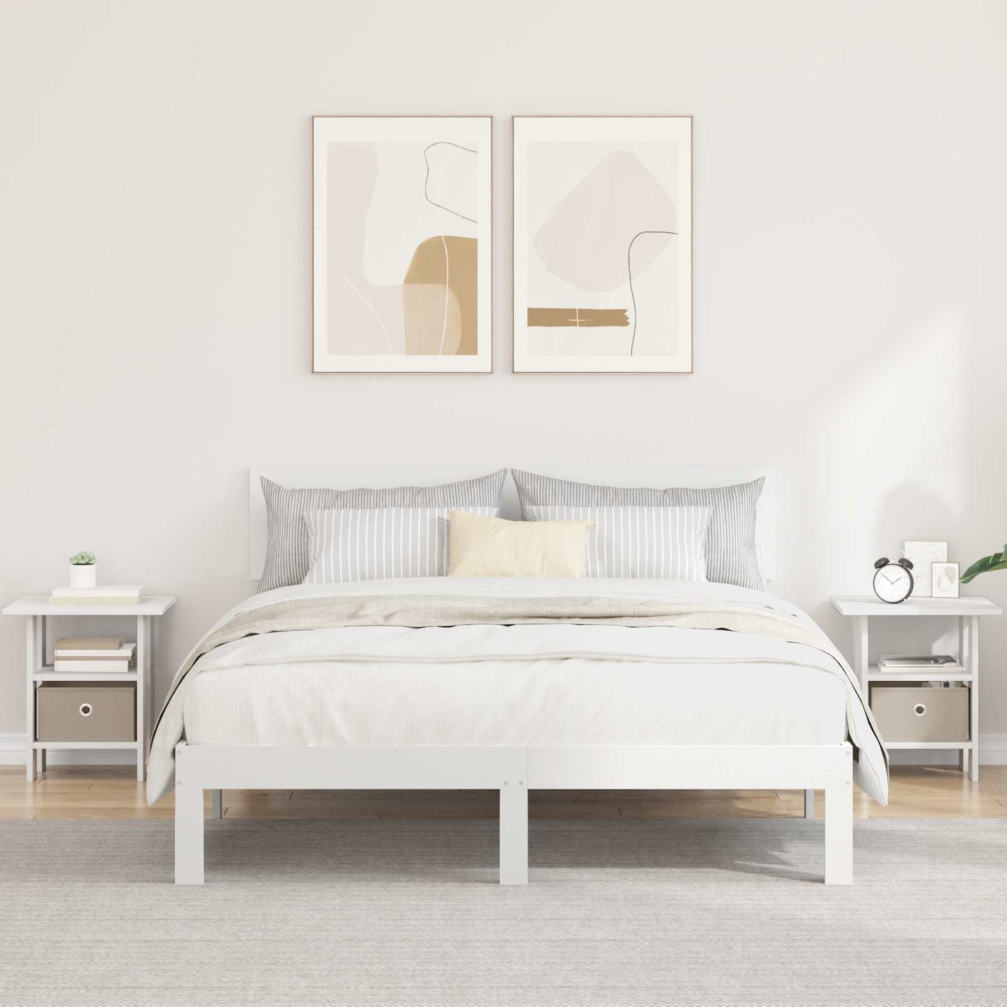 Nachtkastje met lade 2 pcs Wit 41 x 40 x 45 cm Bewerkt hout is nu te koop bij PeponiXL, paradijselijk wonen!