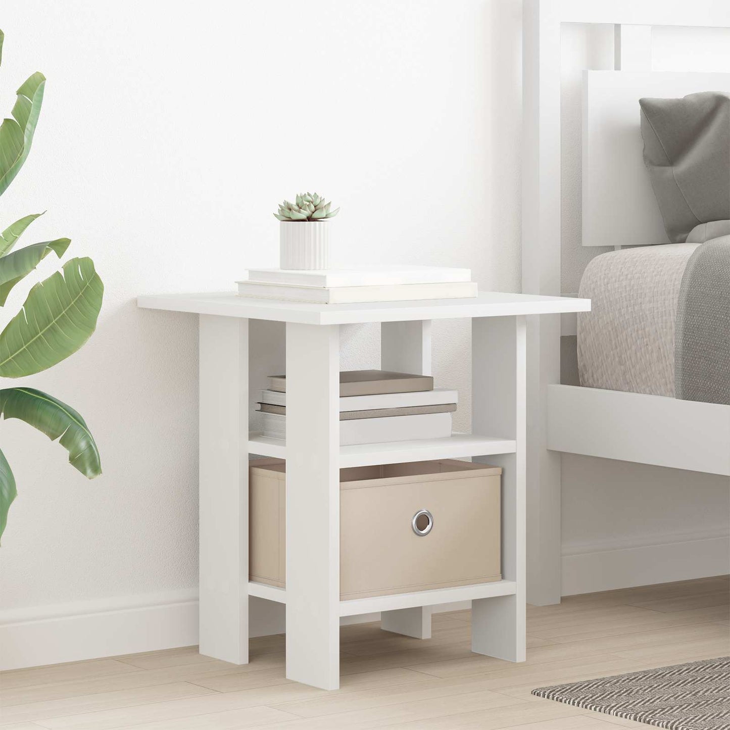 Nachtkastje met lade 2 pcs Wit 41 x 40 x 45 cm Bewerkt hout is nu te koop bij PeponiXL, paradijselijk wonen!