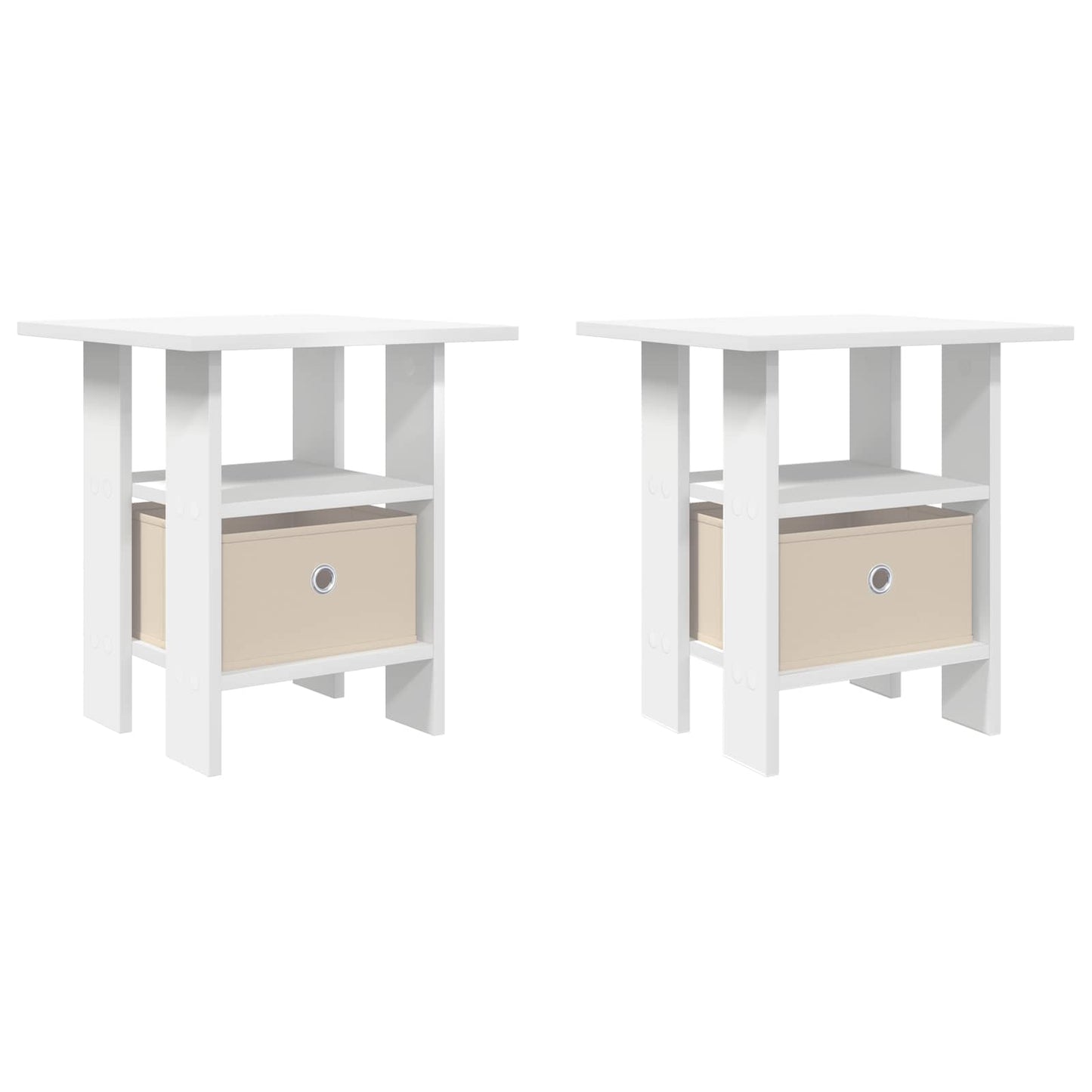 Nachtkastje met lade 2 pcs Wit 41 x 40 x 45 cm Bewerkt hout is nu te koop bij PeponiXL, paradijselijk wonen!