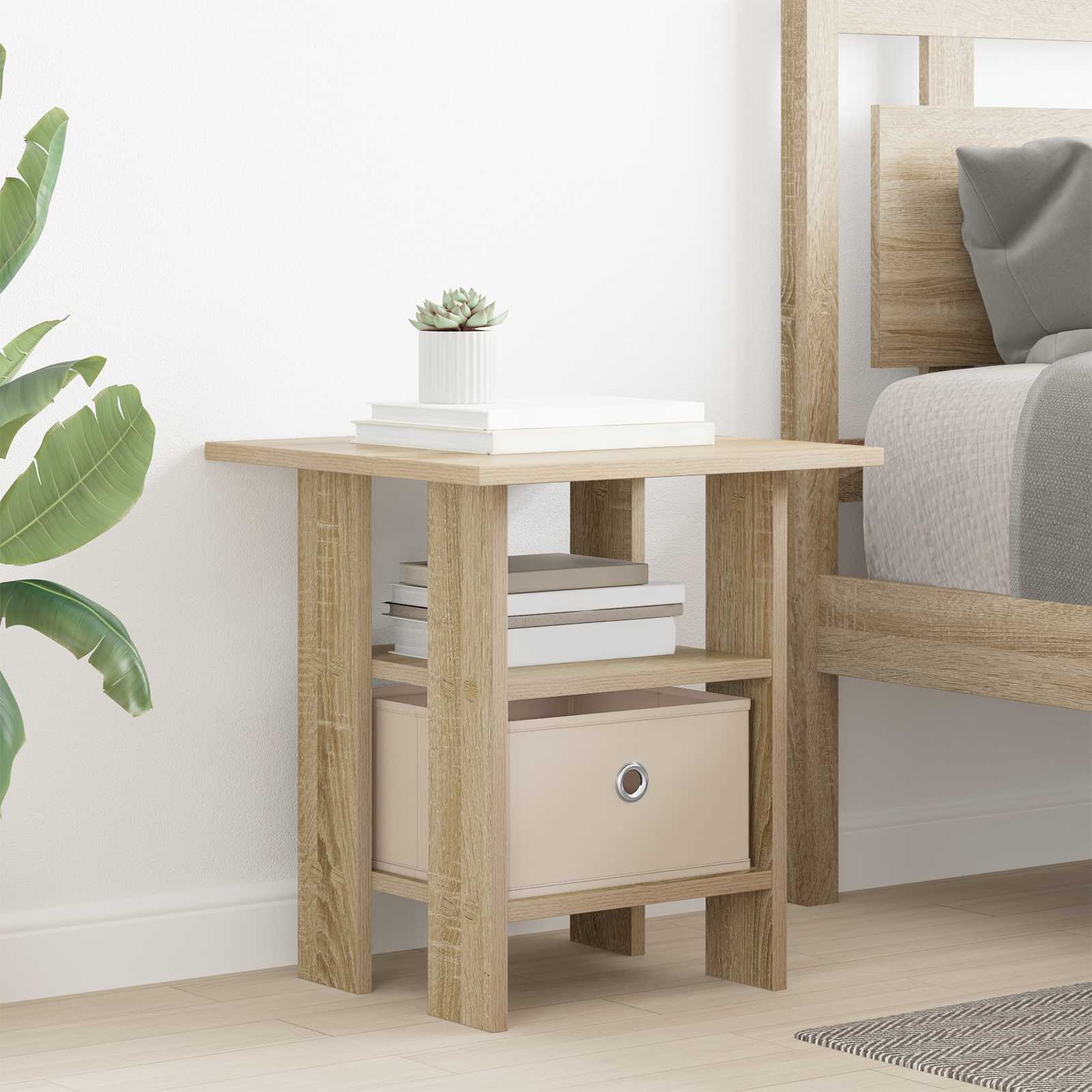 Nachtkastje 2 pcs Sonoma Eiken 41 x 40 x 45 cm Bewerkt hout is nu te koop bij PeponiXL, paradijselijk wonen!