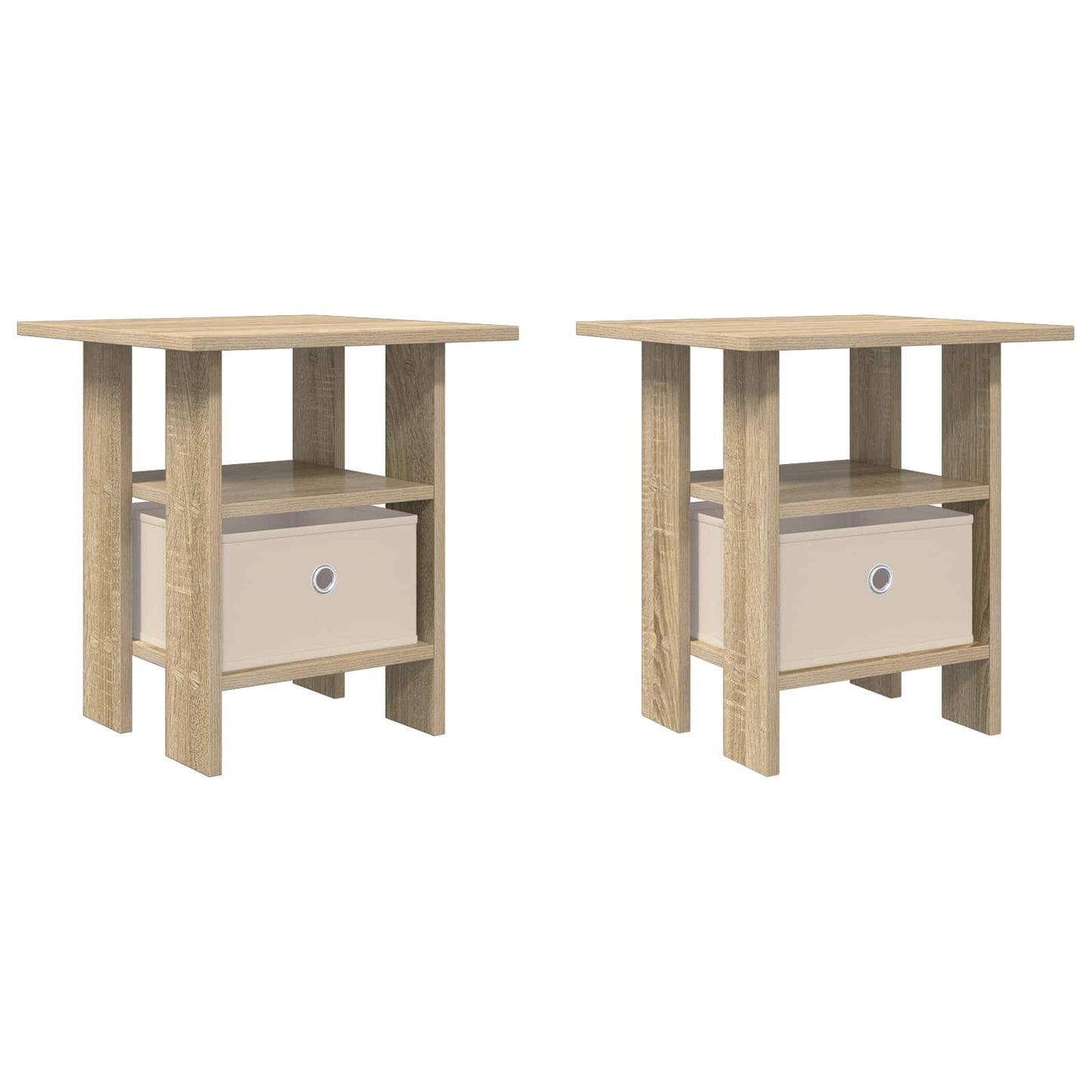 Nachtkastje 2 pcs Sonoma Eiken 41 x 40 x 45 cm Bewerkt hout is nu te koop bij PeponiXL, paradijselijk wonen!