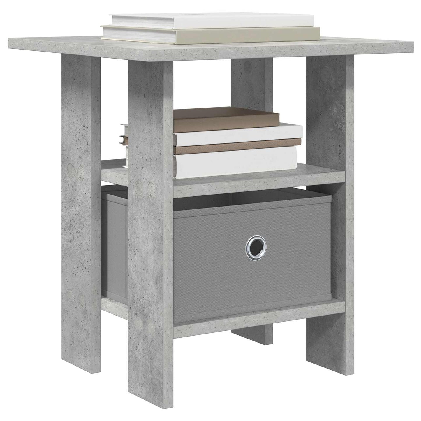 Nachtkastje met lade Beton Grijs 41 x 40 x 45 cm Bewerkt hout is nu te koop bij PeponiXL, paradijselijk wonen!