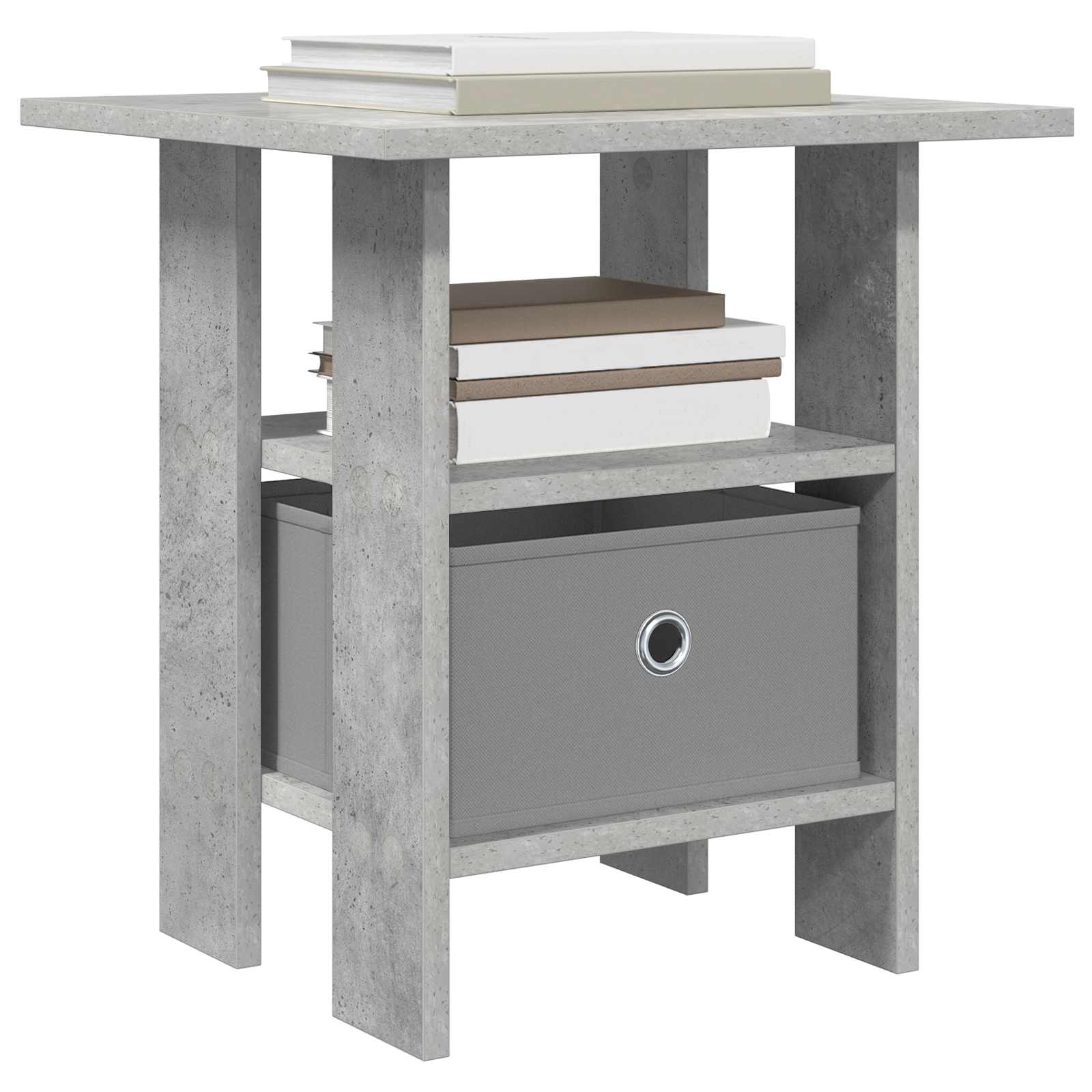 Nachtkastje met lade Beton Grijs 41 x 40 x 45 cm Bewerkt hout is nu te koop bij PeponiXL, paradijselijk wonen!