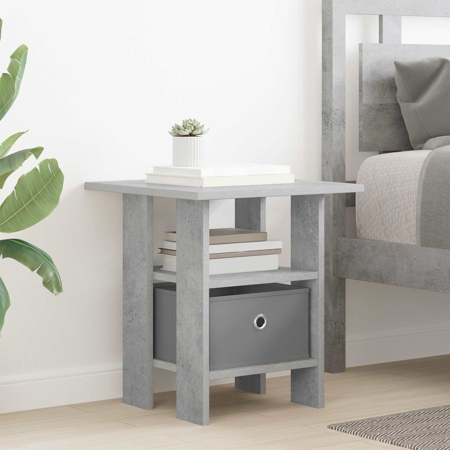 Nachtkastje 2 pcs Beton Grijs 41 x 40 x 45 cm Bewerkt hout is nu te koop bij PeponiXL, paradijselijk wonen!