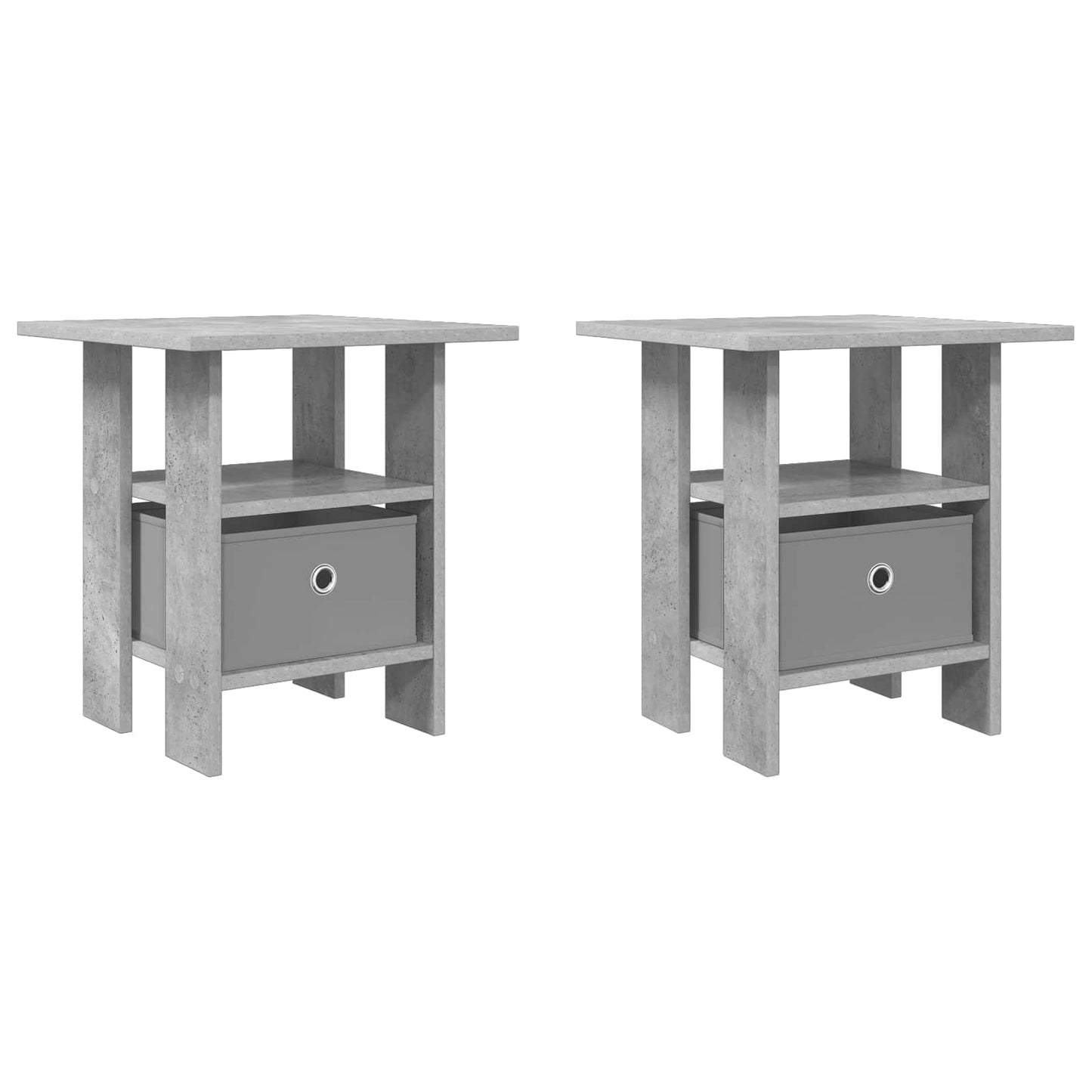Nachtkastje 2 pcs Beton Grijs 41 x 40 x 45 cm Bewerkt hout is nu te koop bij PeponiXL, paradijselijk wonen!