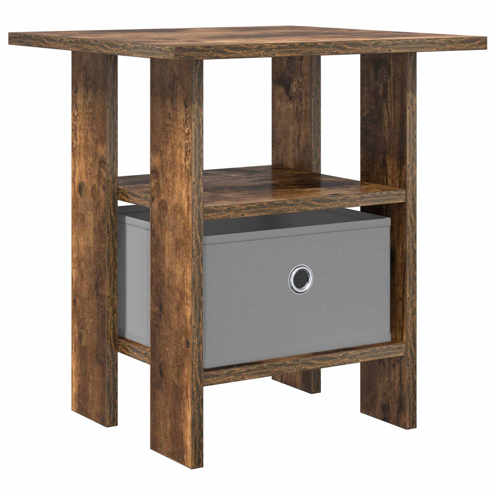 Nachtkastje met lade Gerookt eiken 41 x 40 x 45 cm Bewerkt hout is nu te koop bij PeponiXL, paradijselijk wonen!
