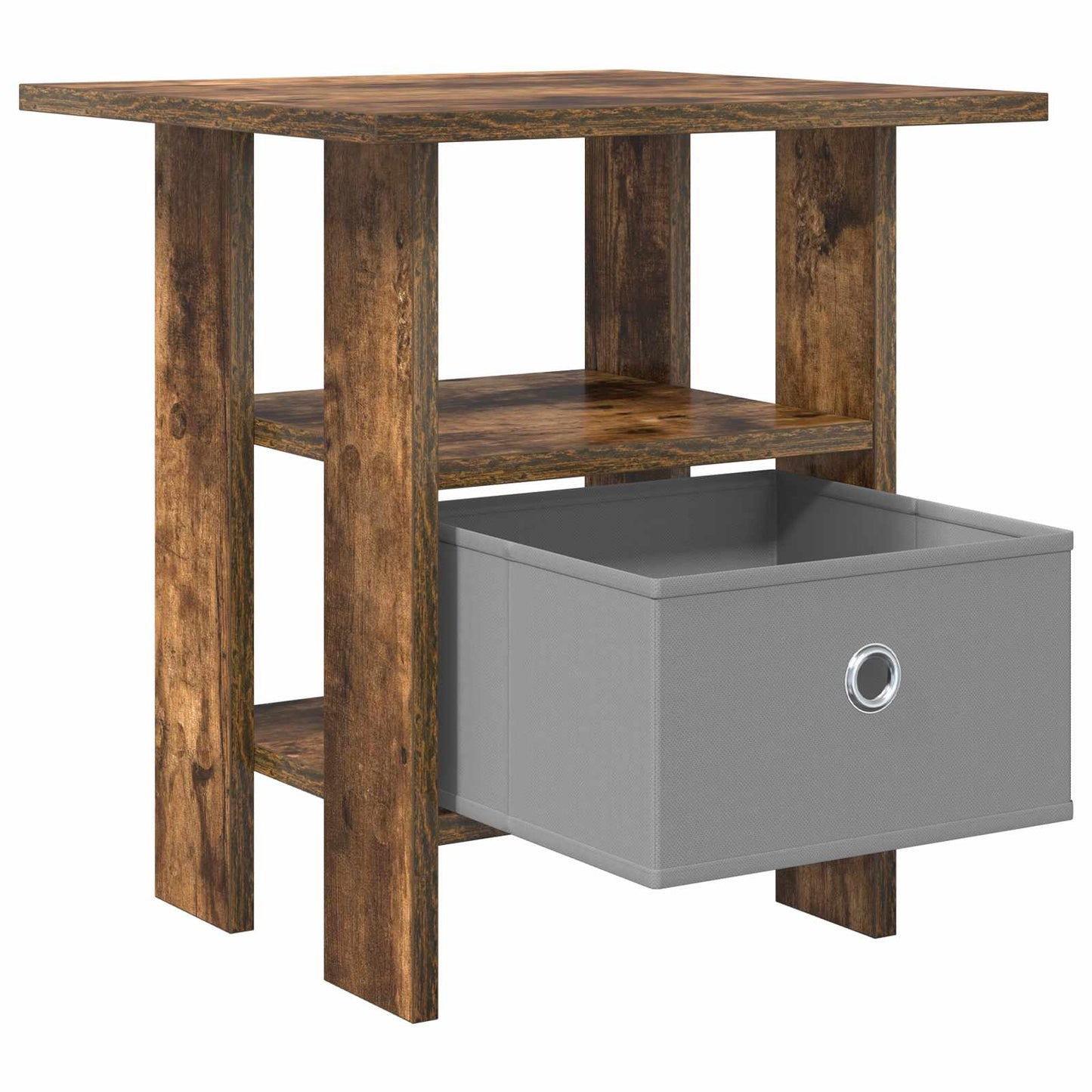Nachtkastje met lade Gerookt eiken 41 x 40 x 45 cm Bewerkt hout is nu te koop bij PeponiXL, paradijselijk wonen!