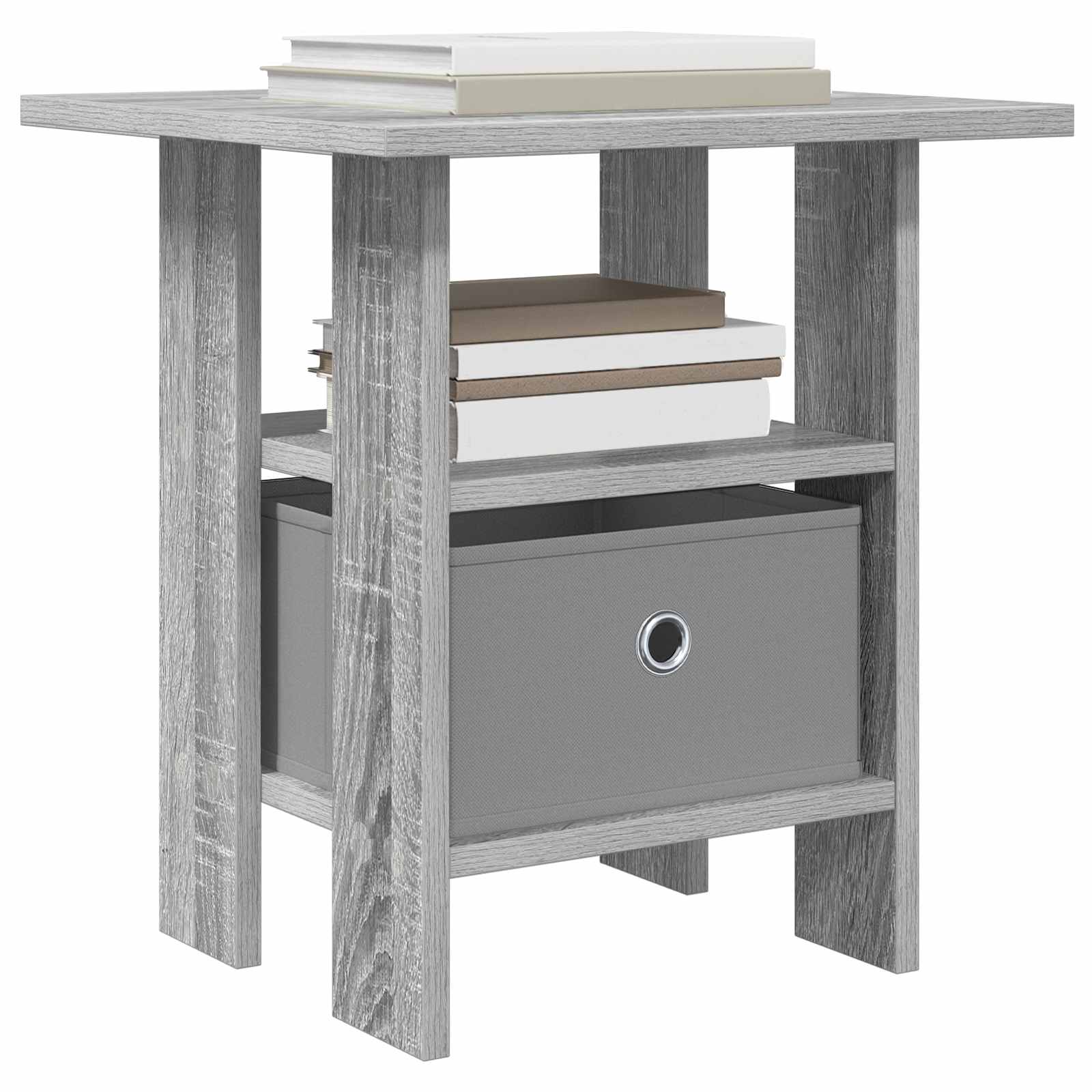 Nachtkastje met lade Grijs Sonoma 41 x 40 x 45 cm Bewerkt hout is nu te koop bij PeponiXL, paradijselijk wonen!