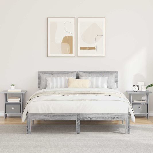 Nachtkastje 2 pcs Grijs Sonoma 41 x 40 x 45 cm Bewerkt hout is nu te koop bij PeponiXL, paradijselijk wonen!