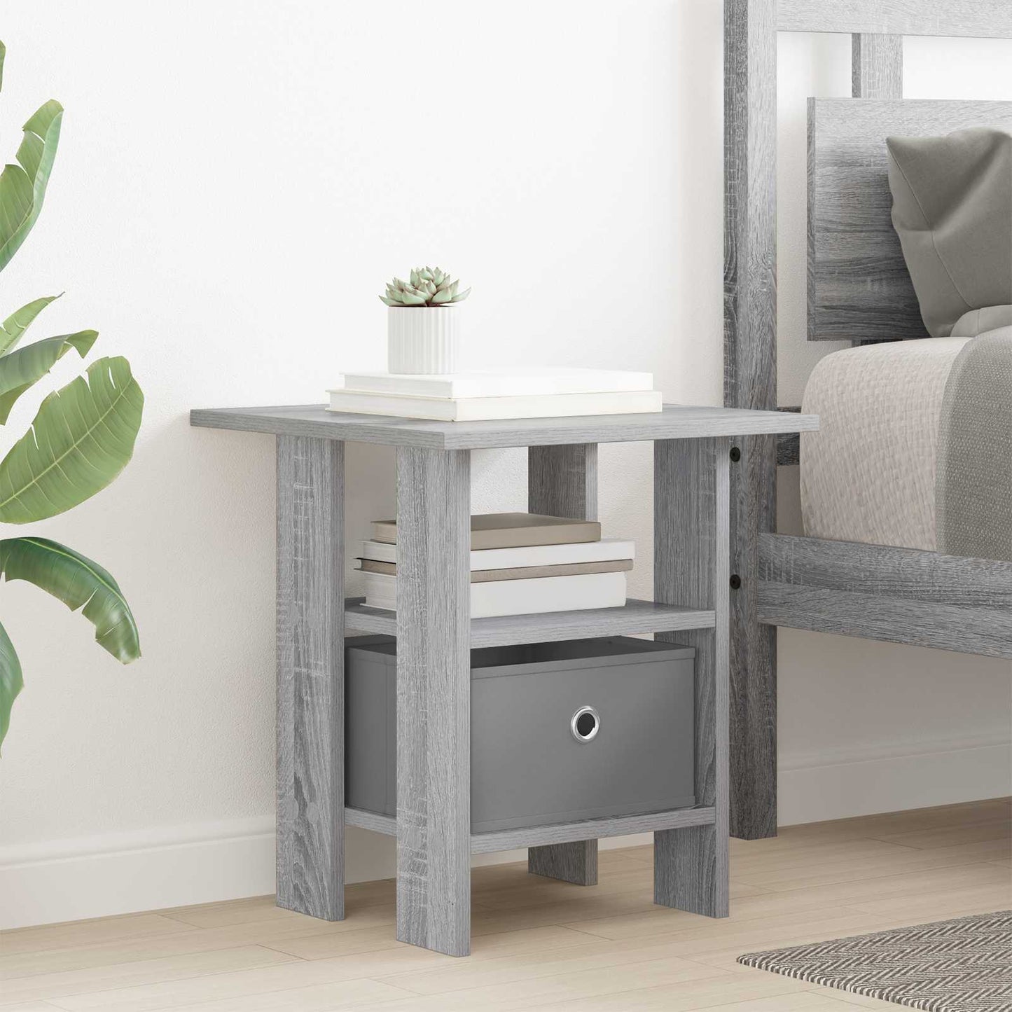 Nachtkastje 2 pcs Grijs Sonoma 41 x 40 x 45 cm Bewerkt hout is nu te koop bij PeponiXL, paradijselijk wonen!