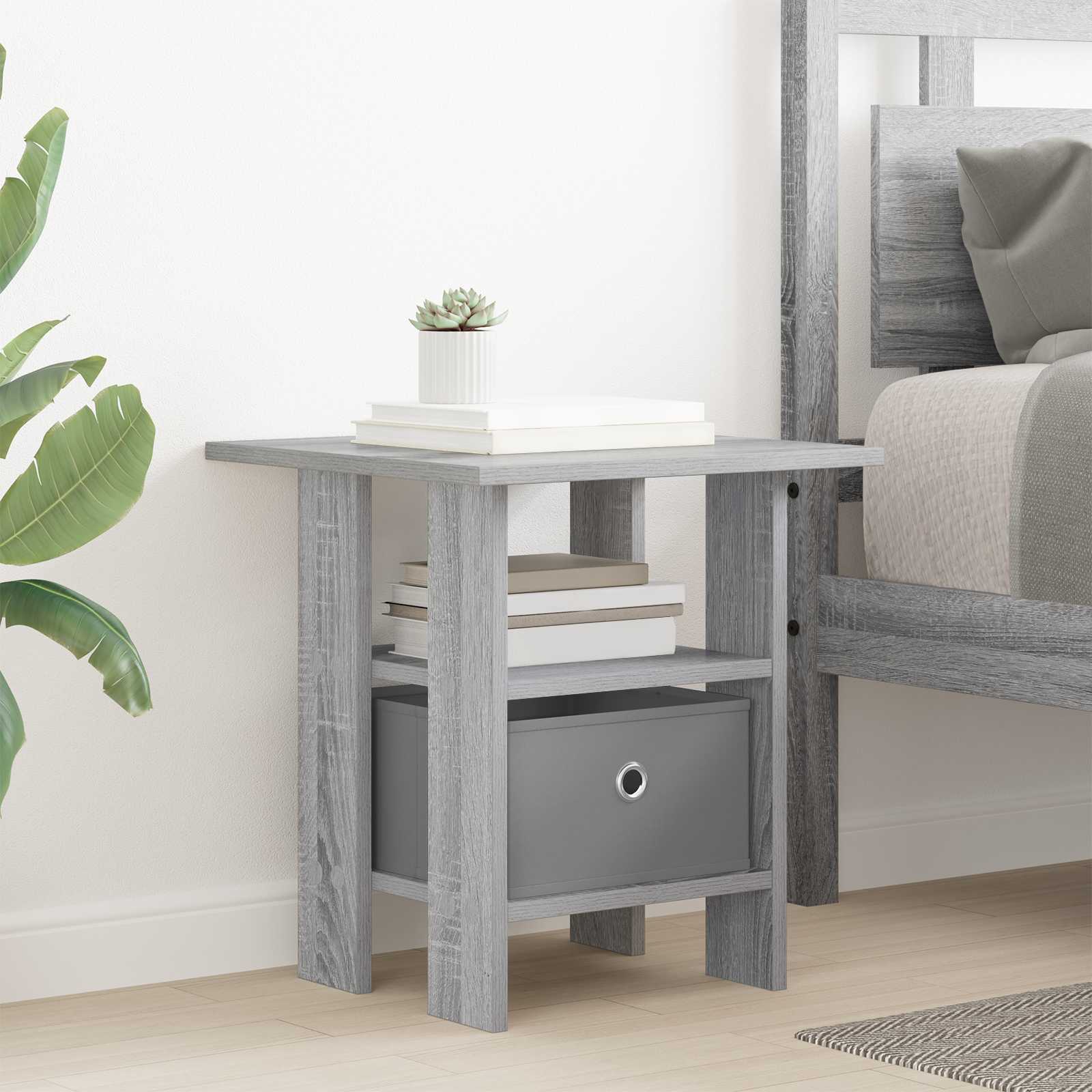 Nachtkastje 2 pcs Grijs Sonoma 41 x 40 x 45 cm Bewerkt hout is nu te koop bij PeponiXL, paradijselijk wonen!