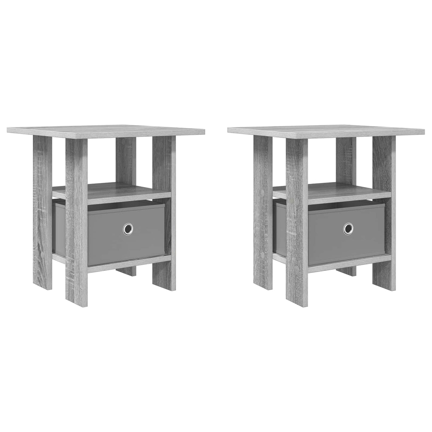 Nachtkastje 2 pcs Grijs Sonoma 41 x 40 x 45 cm Bewerkt hout is nu te koop bij PeponiXL, paradijselijk wonen!