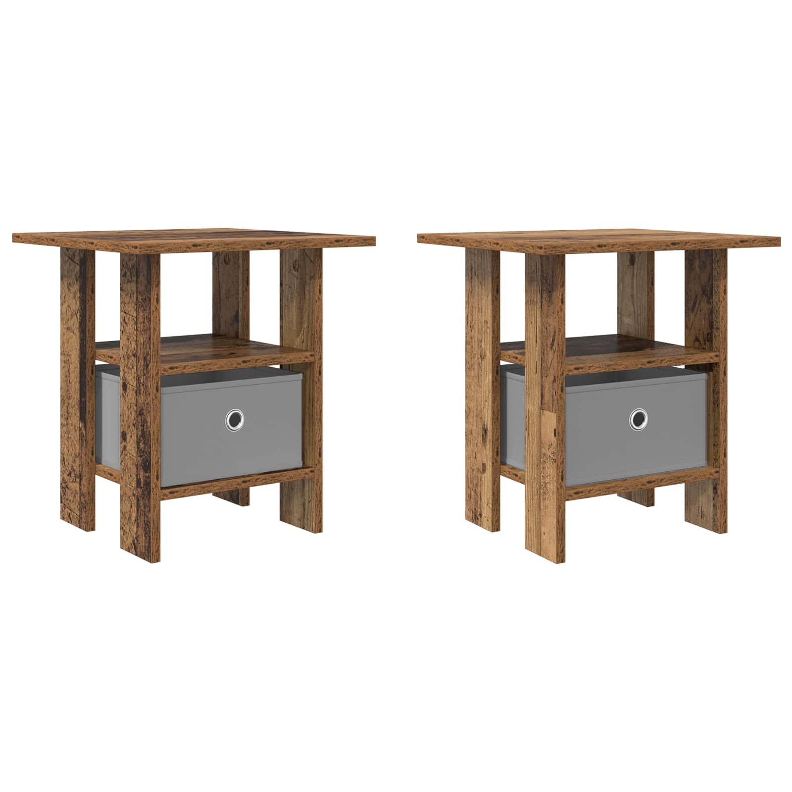Nachtkastje met lade 2 pcs Oudhout 41 x 40 x 45 cm Bewerkt hout is nu te koop bij PeponiXL, paradijselijk wonen!