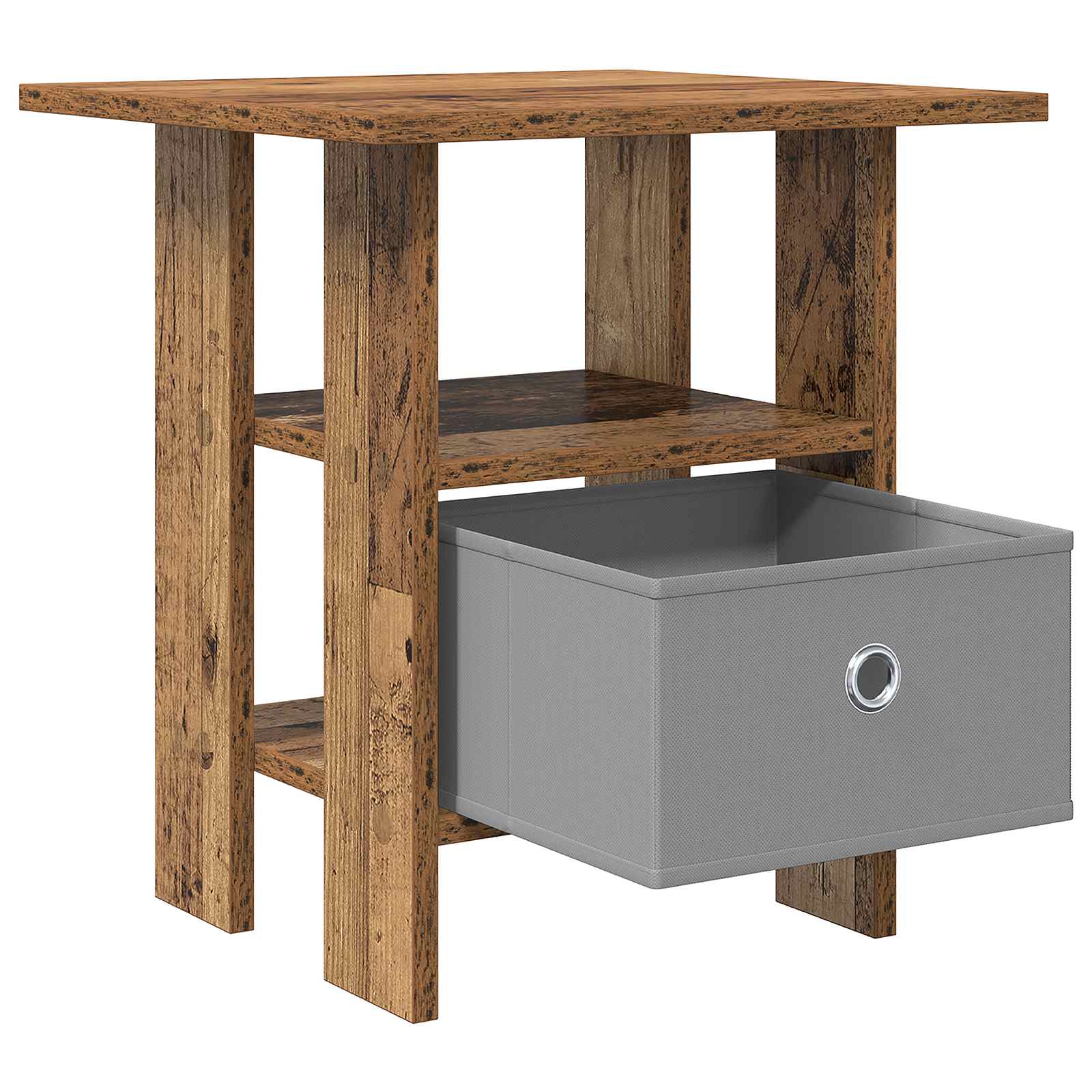 Nachtkastje met lade 2 pcs Oudhout 41 x 40 x 45 cm Bewerkt hout is nu te koop bij PeponiXL, paradijselijk wonen!
