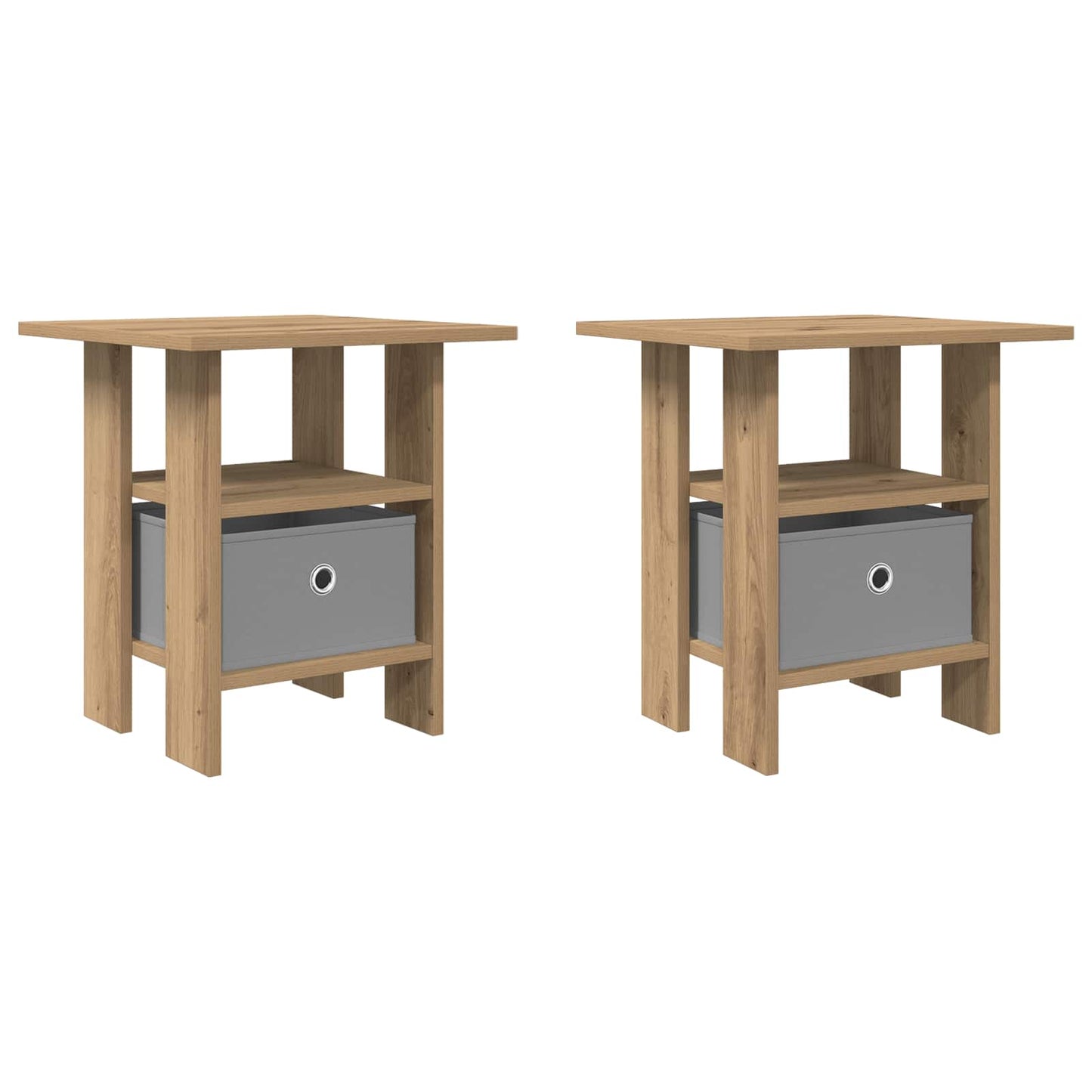 Nachtkastje 2 pcs Artisan Eiken 41 x 40 x 45 cm Bewerkt hout is nu te koop bij PeponiXL, paradijselijk wonen!