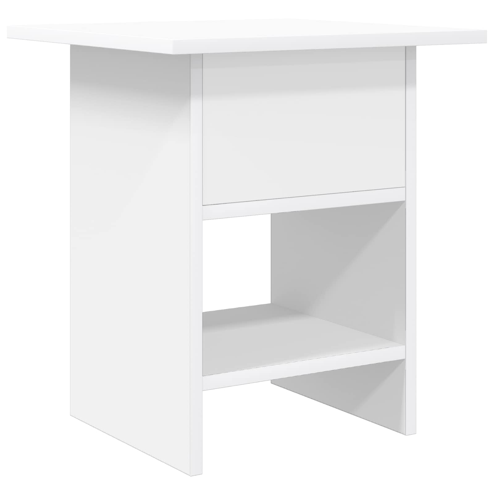Nachtkastje met lade Wit 41 x 40 x 45 cm Bewerkt hout is nu te koop bij PeponiXL, paradijselijk wonen!
