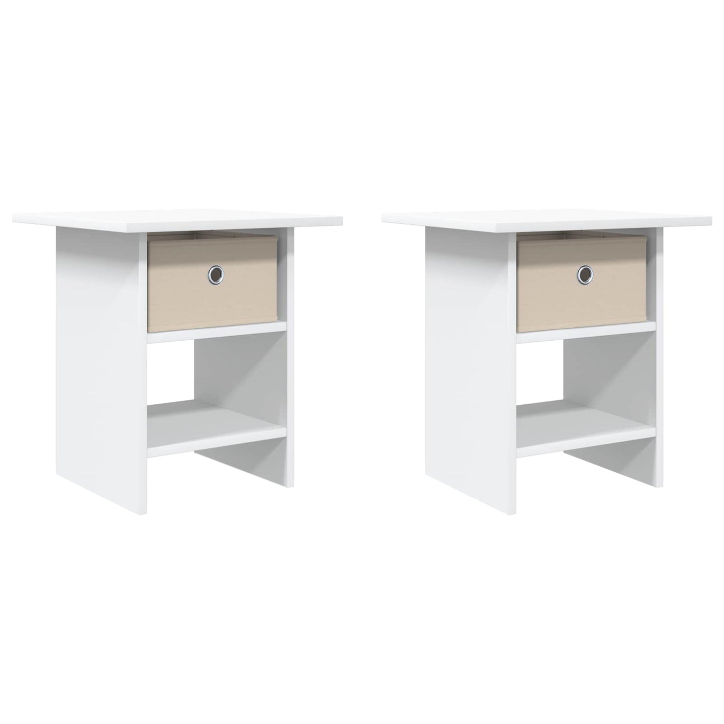 Nachtkastje met lade 2 pcs Wit 41 x 40 x 45 cm Bewerkt hout is nu te koop bij PeponiXL, paradijselijk wonen!
