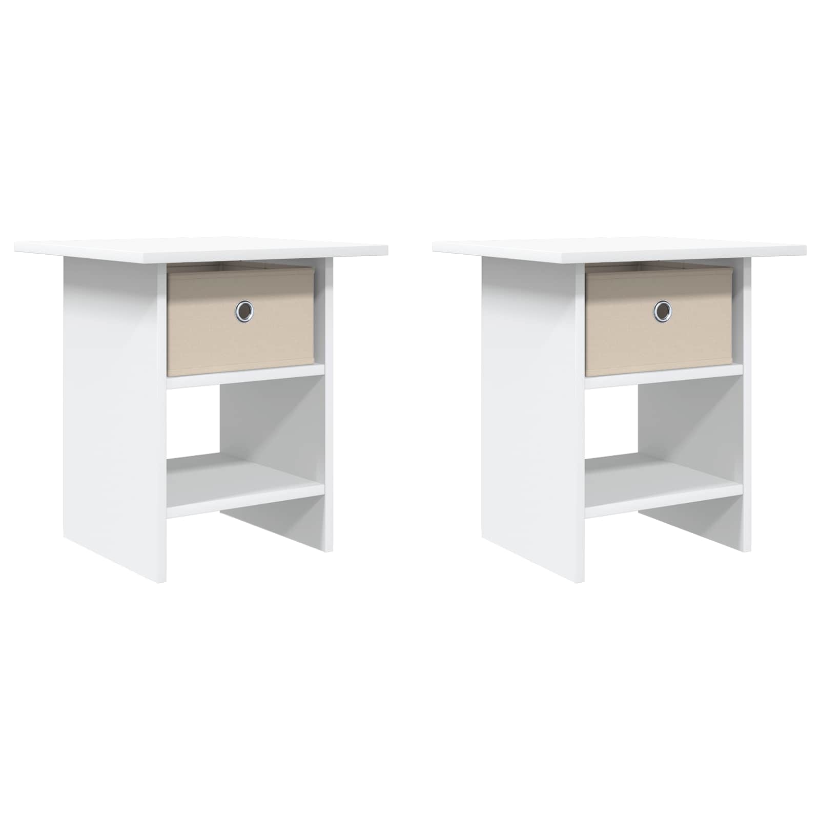 Nachtkastje met lade 2 pcs Wit 41 x 40 x 45 cm Bewerkt hout is nu te koop bij PeponiXL, paradijselijk wonen!