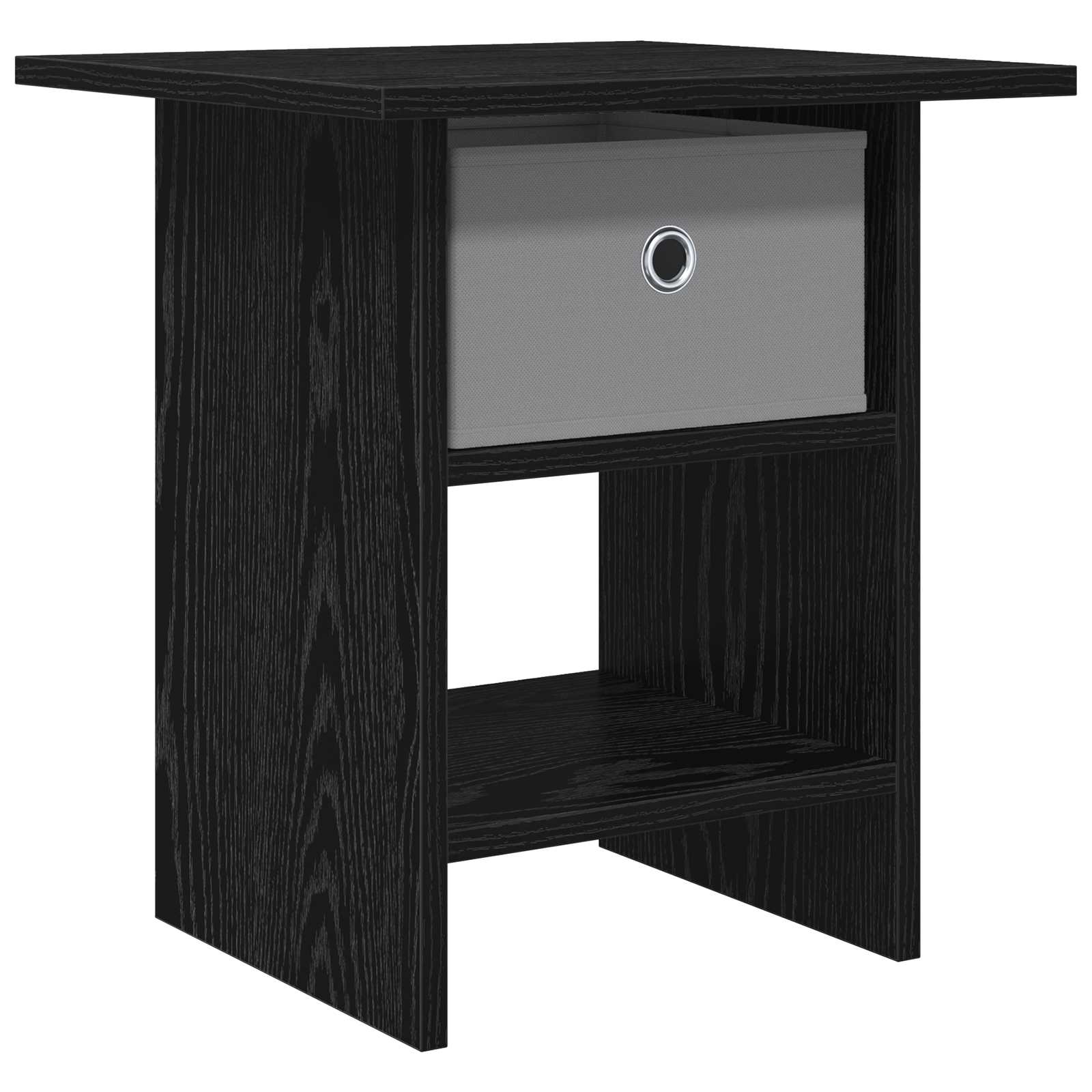 Nachtkastje met lade Zwart Eiken 41 x 40 x 45 cm Bewerkt hout is nu te koop bij PeponiXL, paradijselijk wonen!