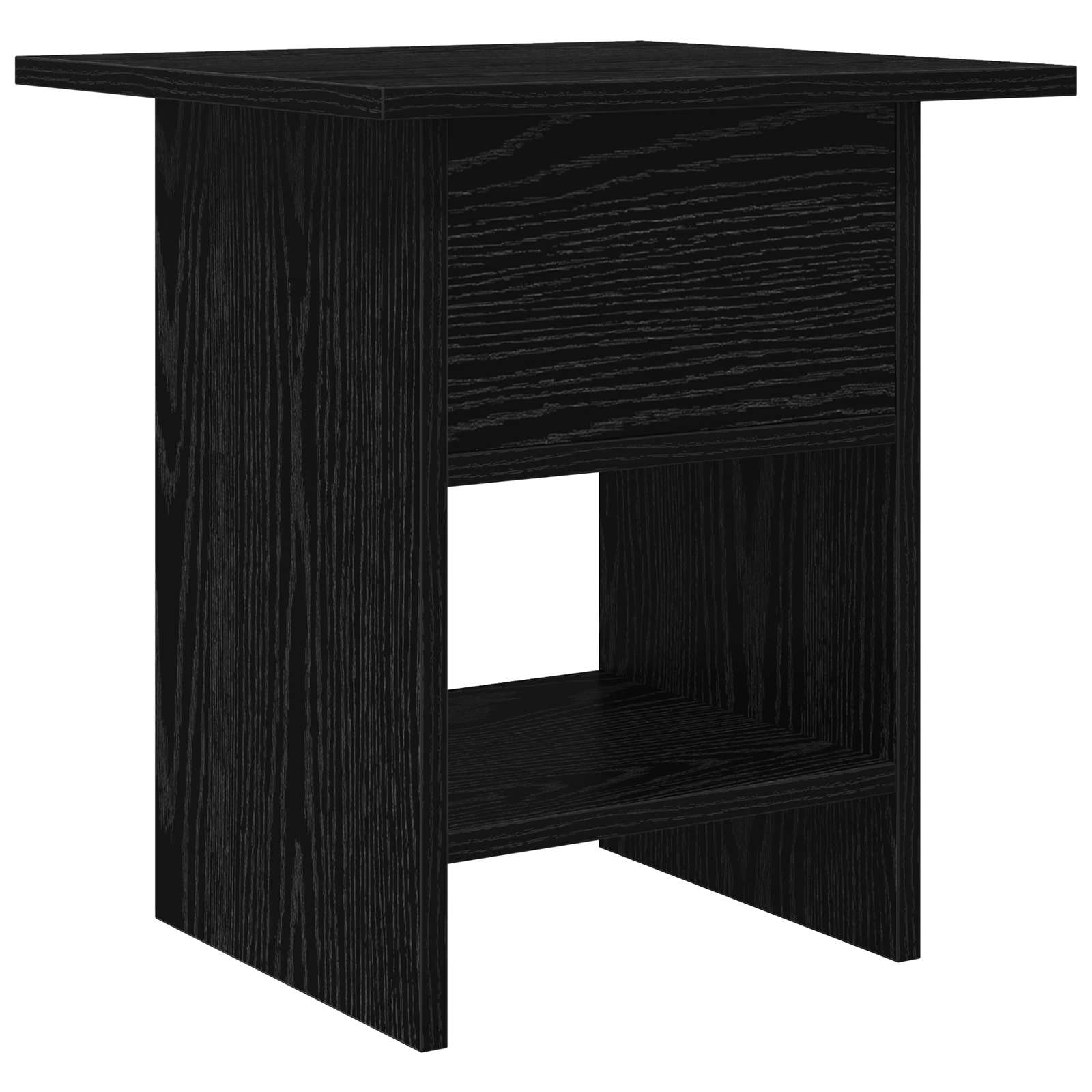Nachtkastje met lade Zwart Eiken 41 x 40 x 45 cm Bewerkt hout is nu te koop bij PeponiXL, paradijselijk wonen!