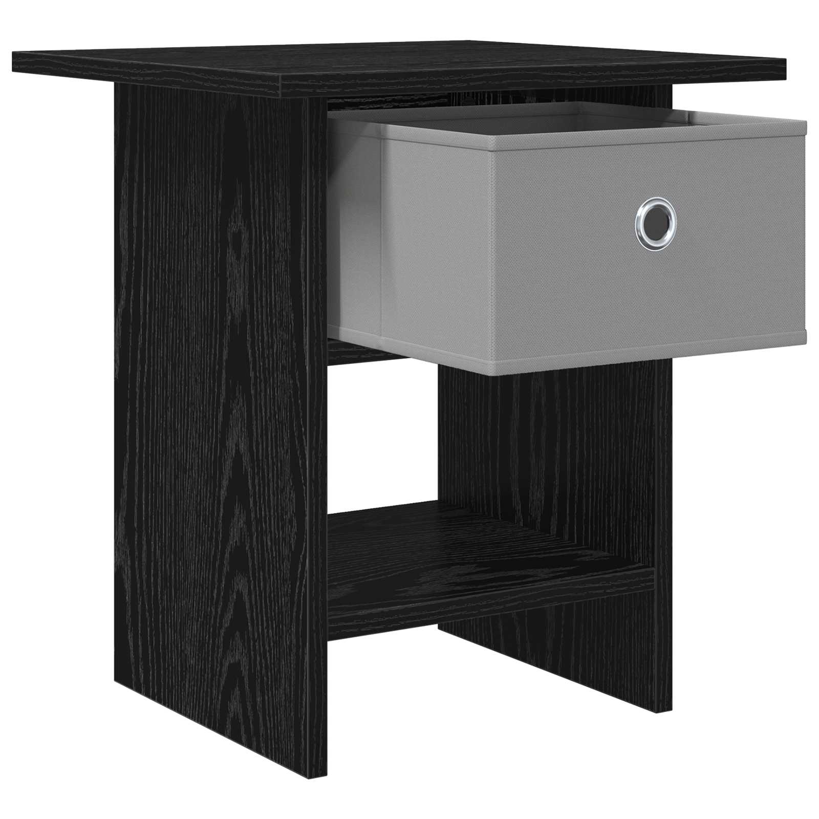 Nachtkastje 2 pcs Zwart Eiken 41 x 40 x 45 cm Bewerkt hout is nu te koop bij PeponiXL, paradijselijk wonen!