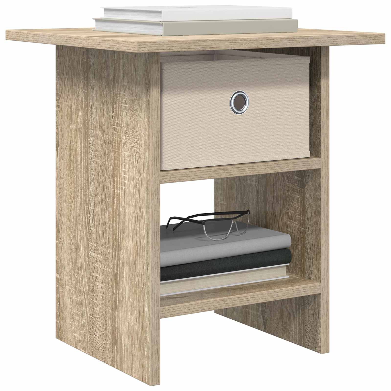Nachtkastje met lade Sonoma Eiken 41 x 40 x 45 cm Bewerkt hout is nu te koop bij PeponiXL, paradijselijk wonen!