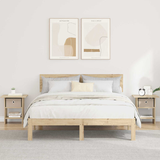 Nachtkastje 2 pcs Sonoma Eiken 41 x 40 x 45 cm Bewerkt hout is nu te koop bij PeponiXL, paradijselijk wonen!