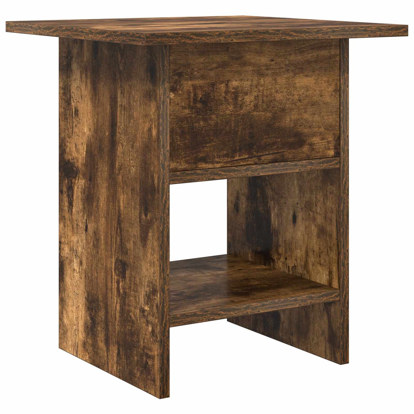 Nachtkastje met lade Gerookt eiken 41 x 40 x 45 cm Bewerkt hout is nu te koop bij PeponiXL, paradijselijk wonen!