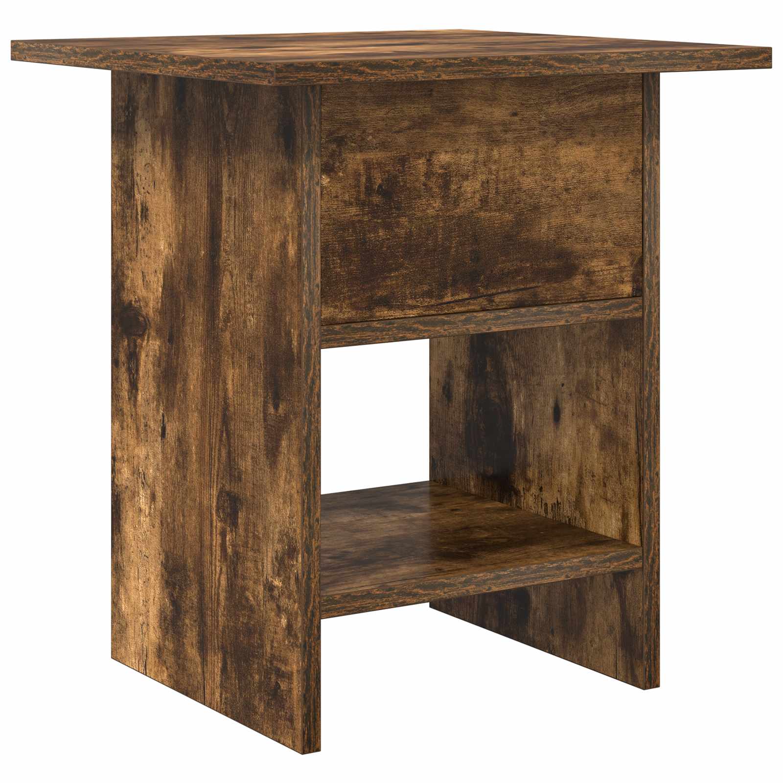 Nachtkastje met lade Gerookt eiken 41 x 40 x 45 cm Bewerkt hout is nu te koop bij PeponiXL, paradijselijk wonen!